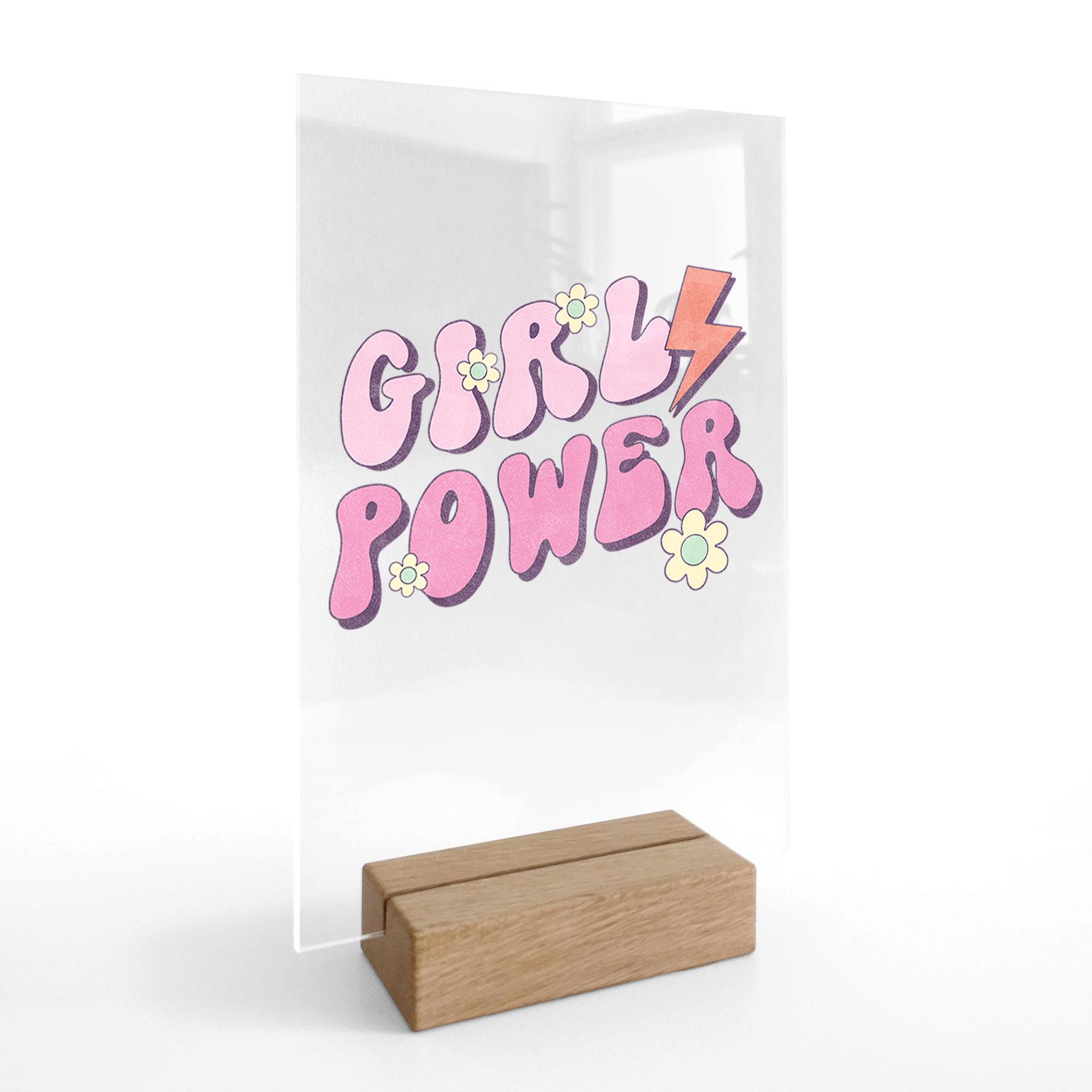 Bordstativ Girl Power retro bogstaver lilla