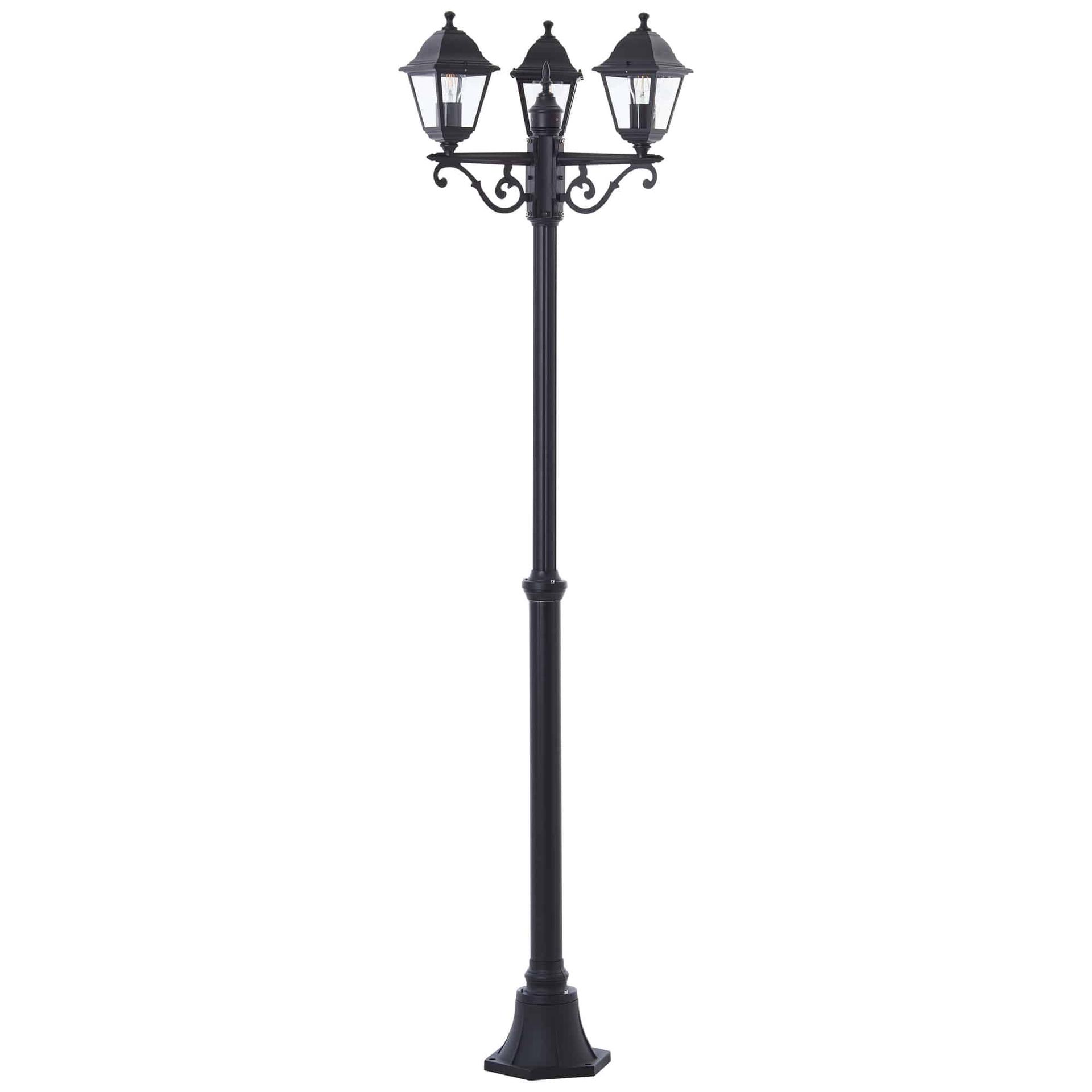 Außenstandleuchte Luis 2, schwarz, 187,5 x 57 cm, Glas Außenleuchte