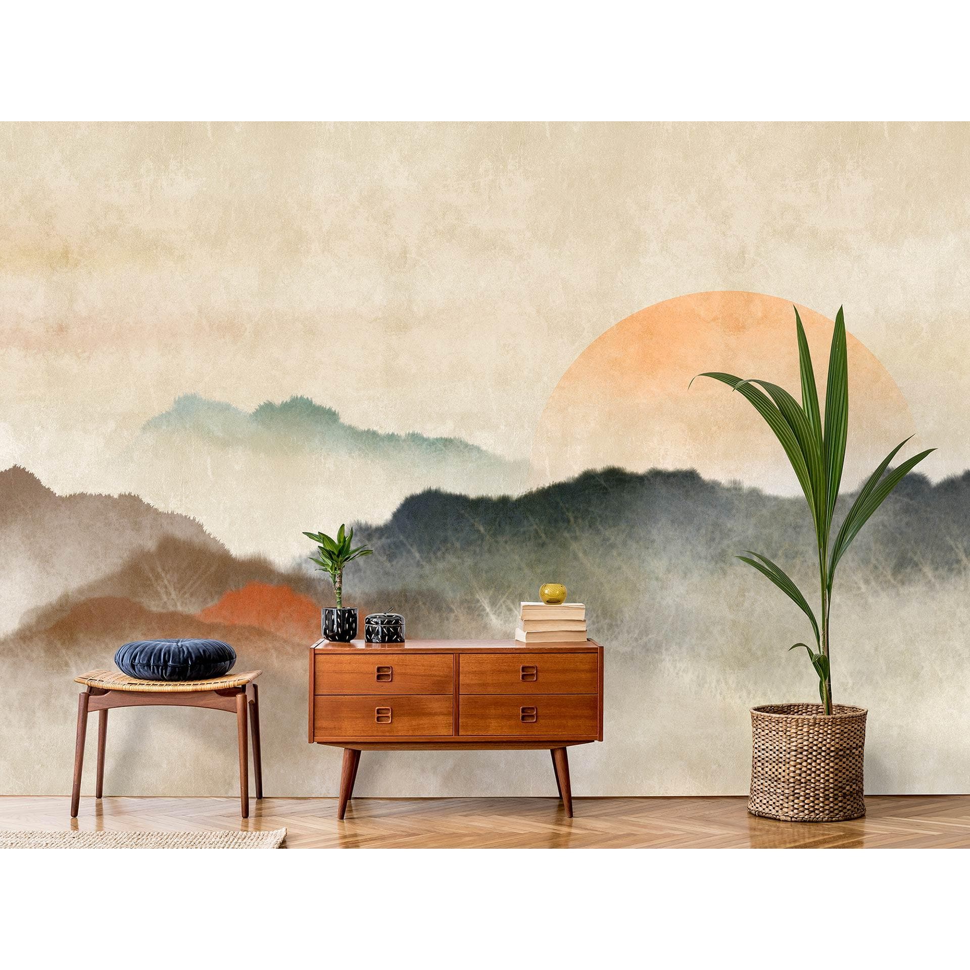 Livingwalls Fototapete Walls by Patel 3 Akaishi 3 beige, braun, gelb, blau, grün