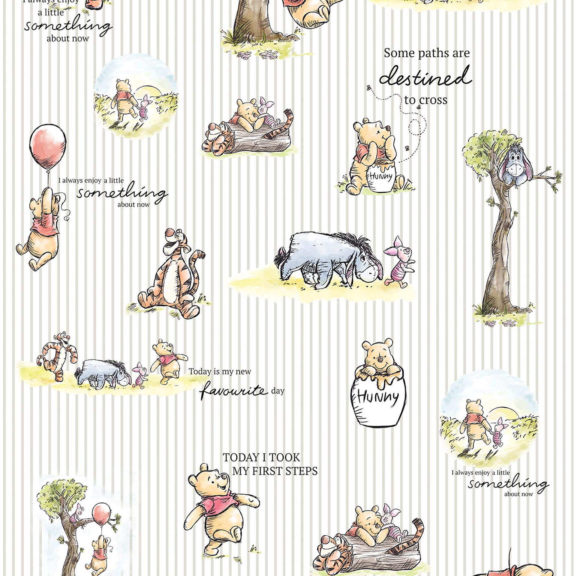 Tapet - Winnie the Pooh Stripes - 200 x 280 cm