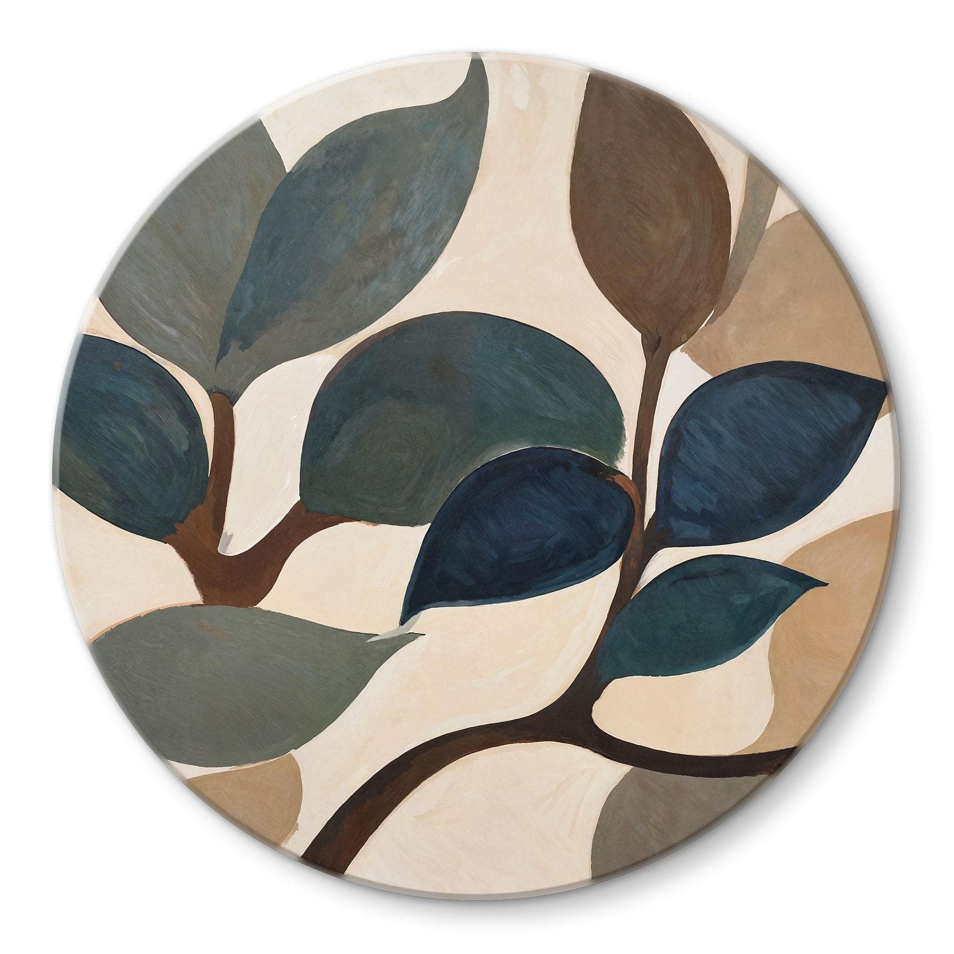 Stampa su Vetro Emil's Garden - Foglie Botaniche - Sir Edward x Grigory Gladarev - Rotondo
