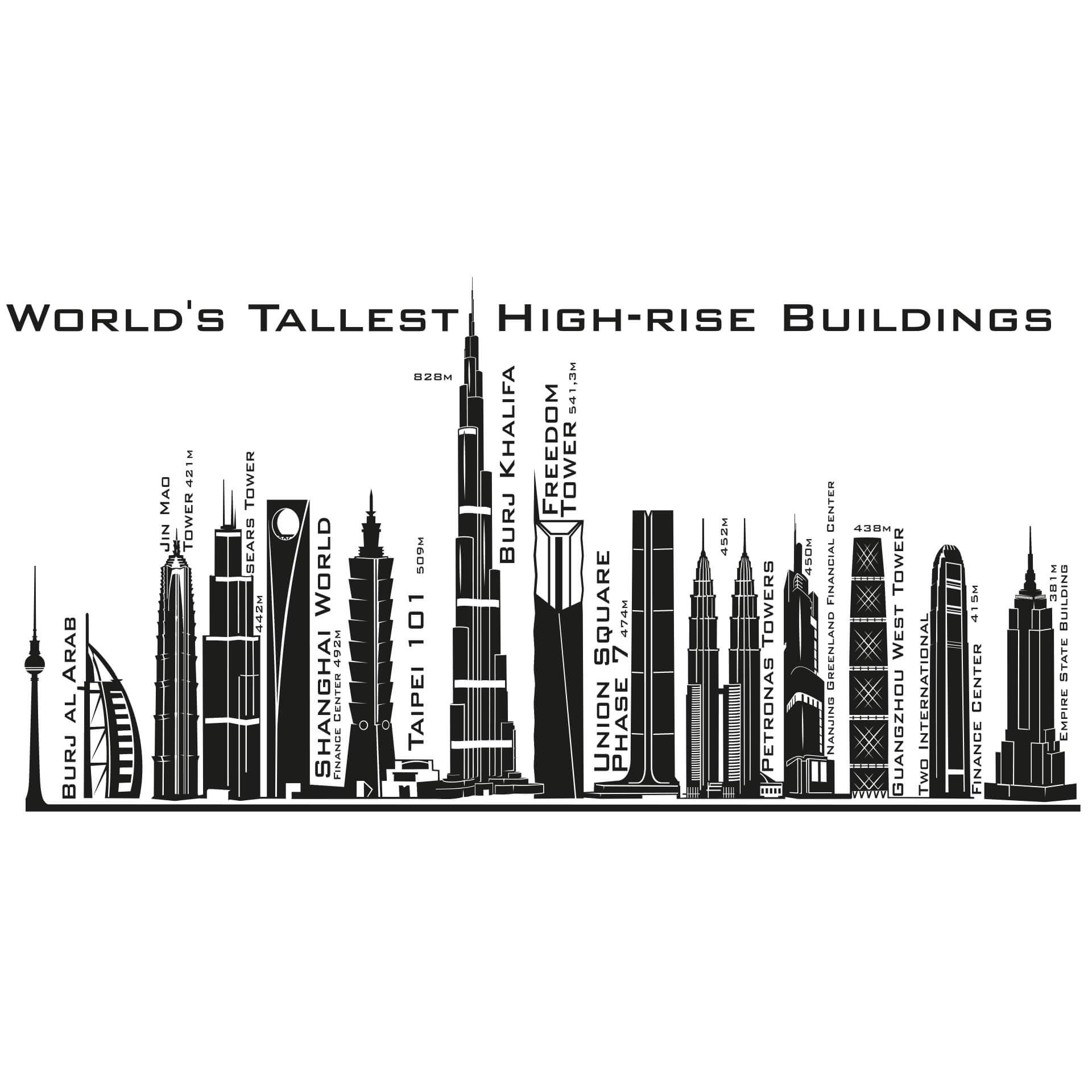 Wandtattoo Tallest Skyscrapers Skyline