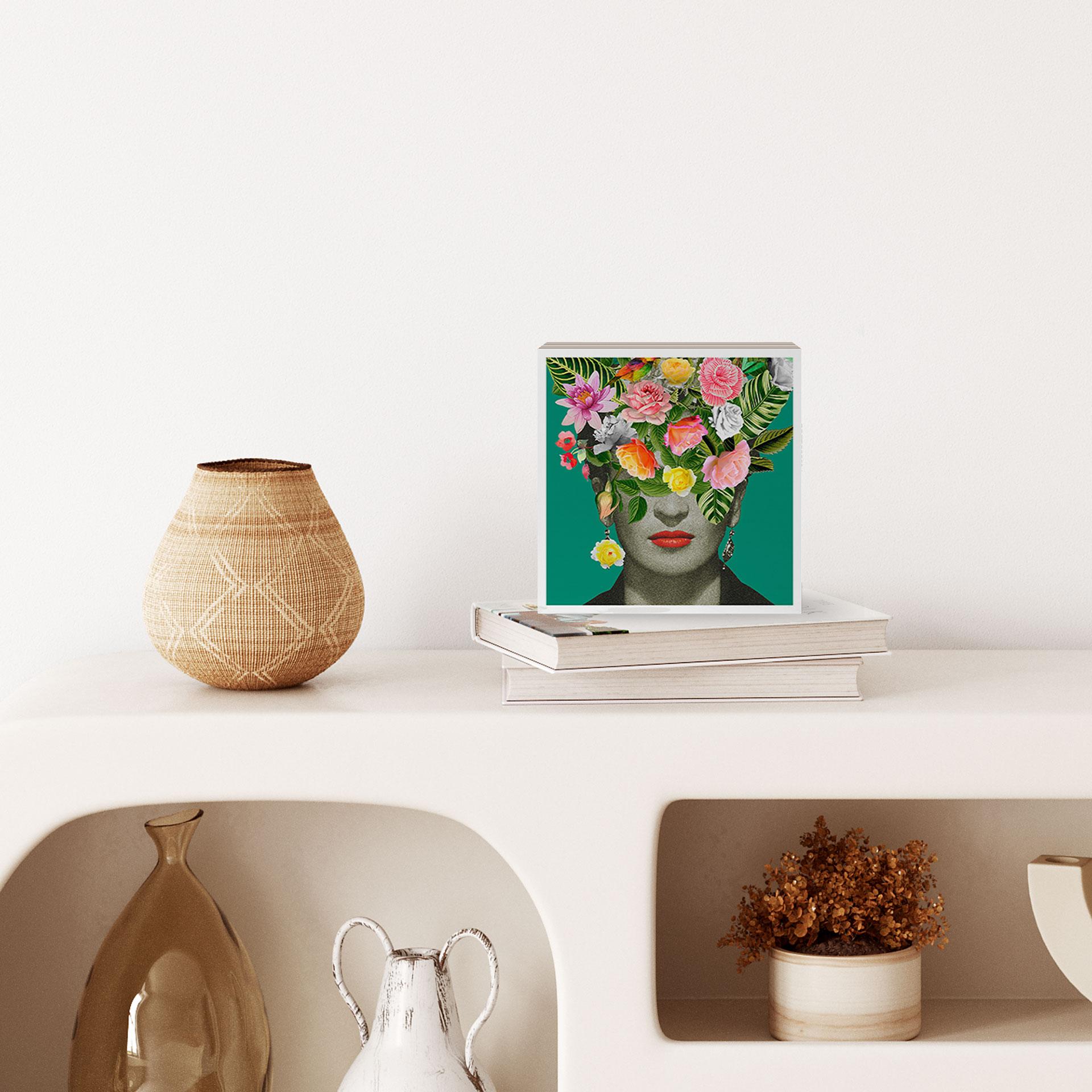 Billede af træ til at hænge op - Frida Floral - Frida Floral Studio - 15x15 cm