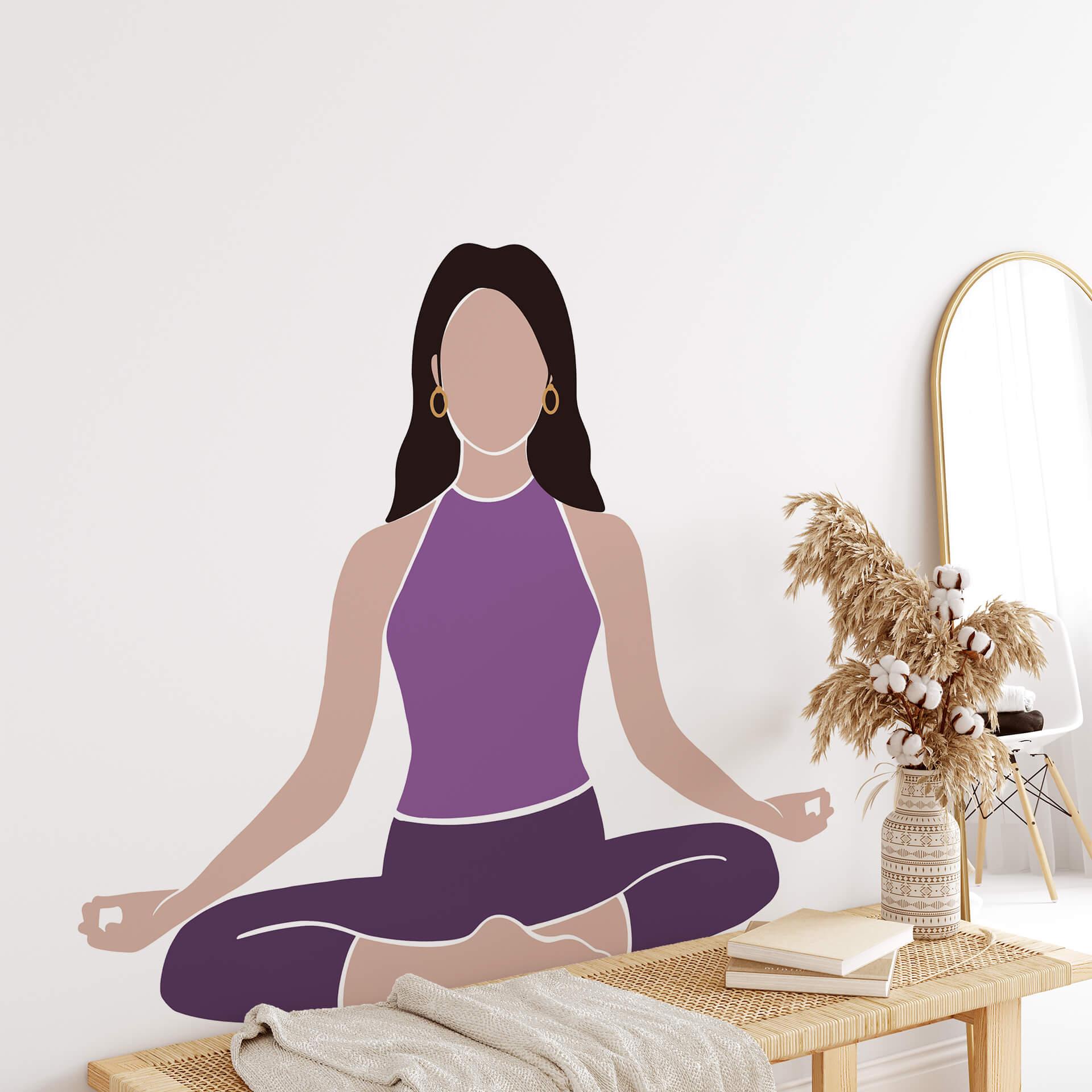 Adesivo Yoga - Posizione seduta del saggio