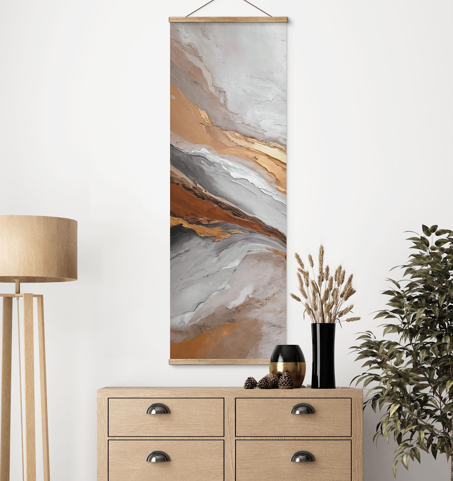 Tekstil plakat himmel og jord i flydende farver - Alpenglow Workshop - Panorama