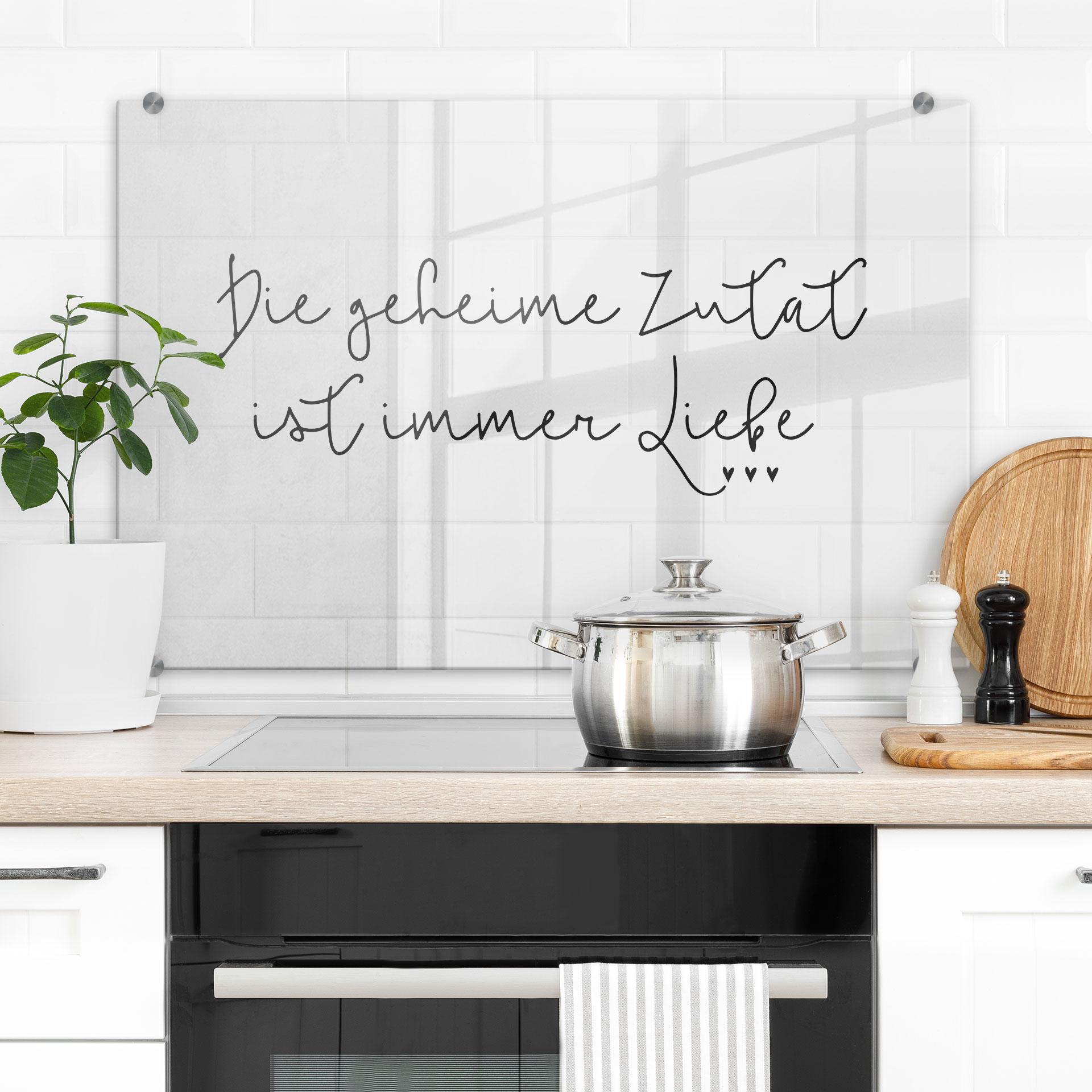 Stænkplade - Die geheime Zutat ist immer Liebe - Transparent