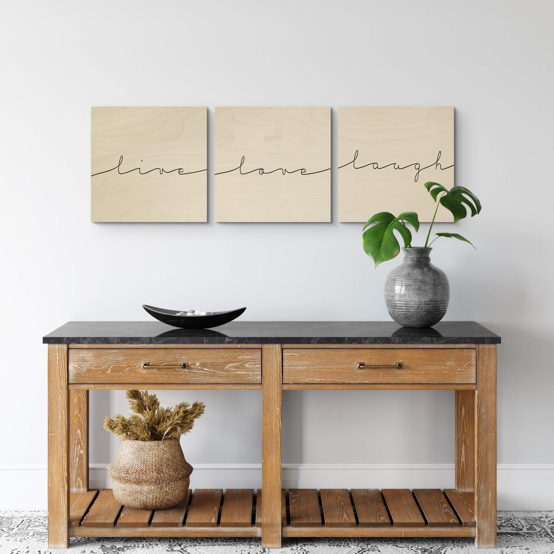 Plakat drewniany Live - Square