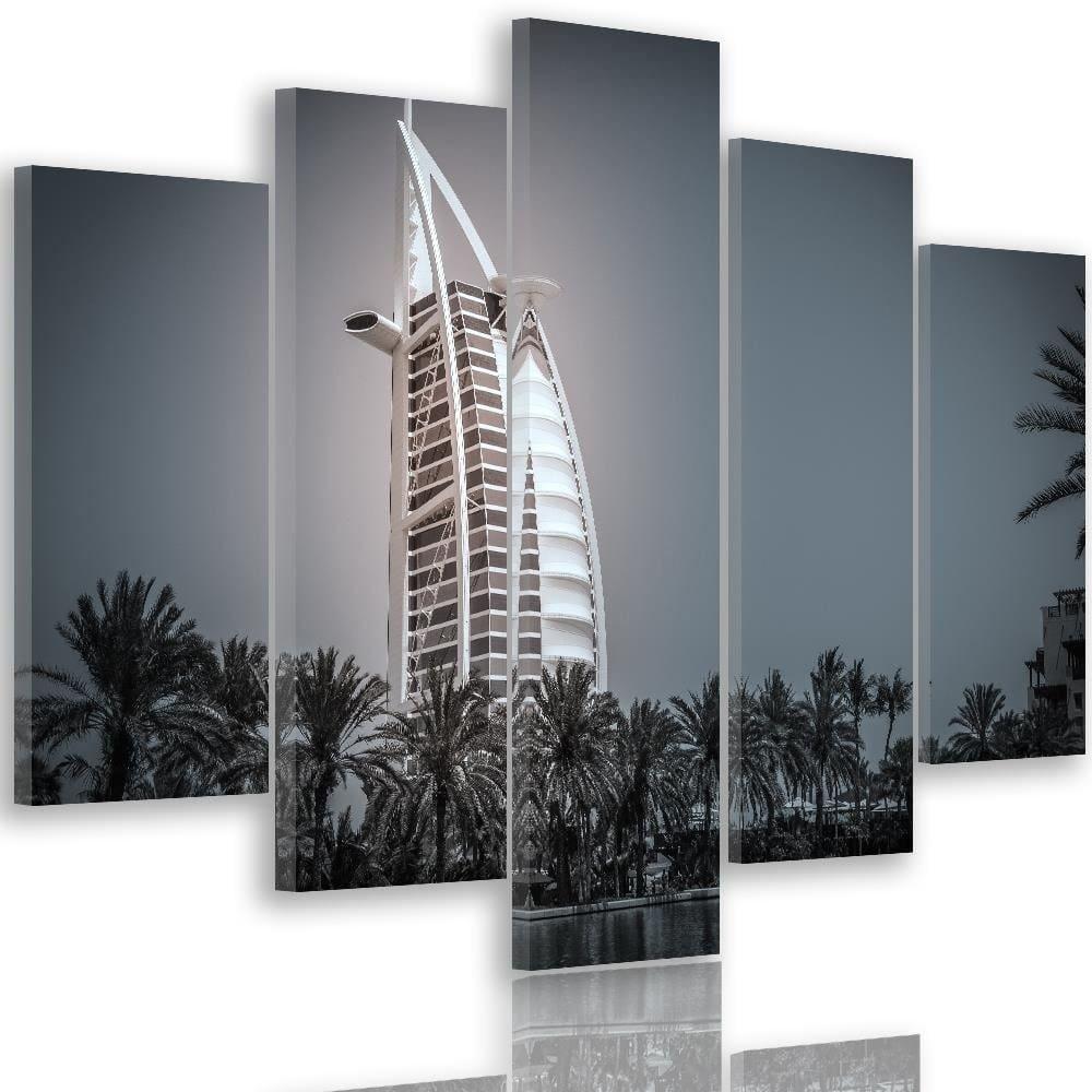 Lærredstryk 5 stykker, Dubai Hotel