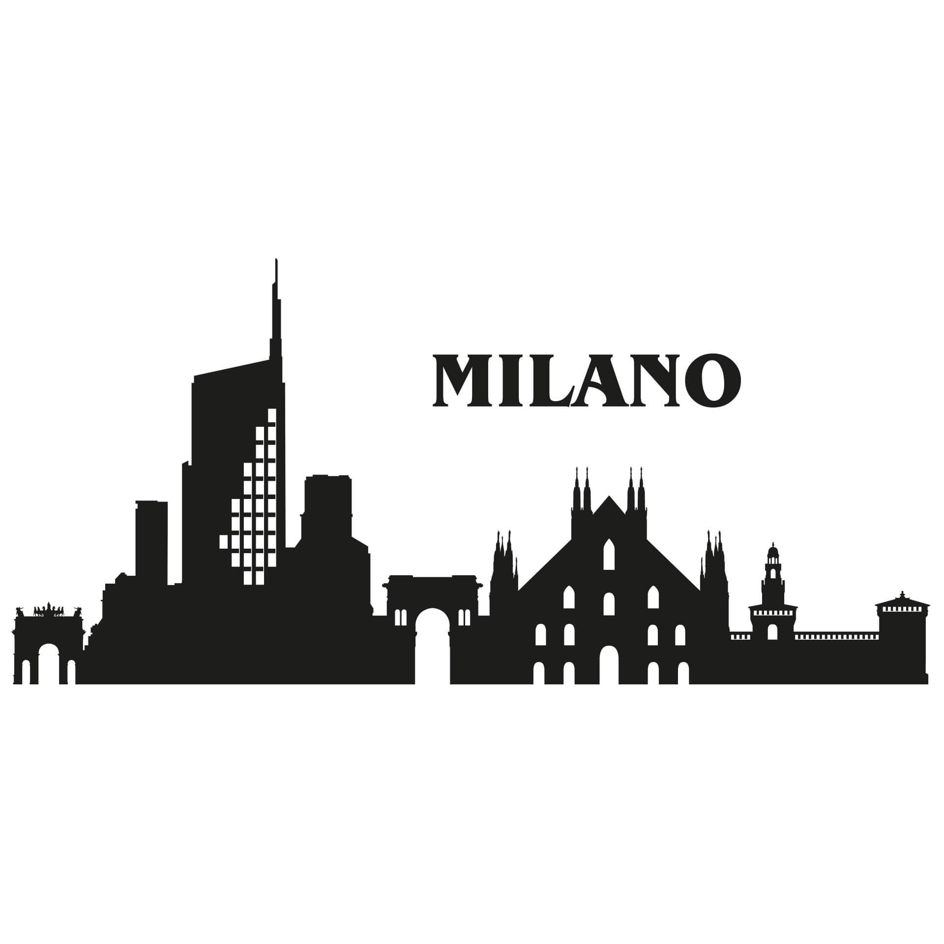 Adesivo murale Profilo di Milano