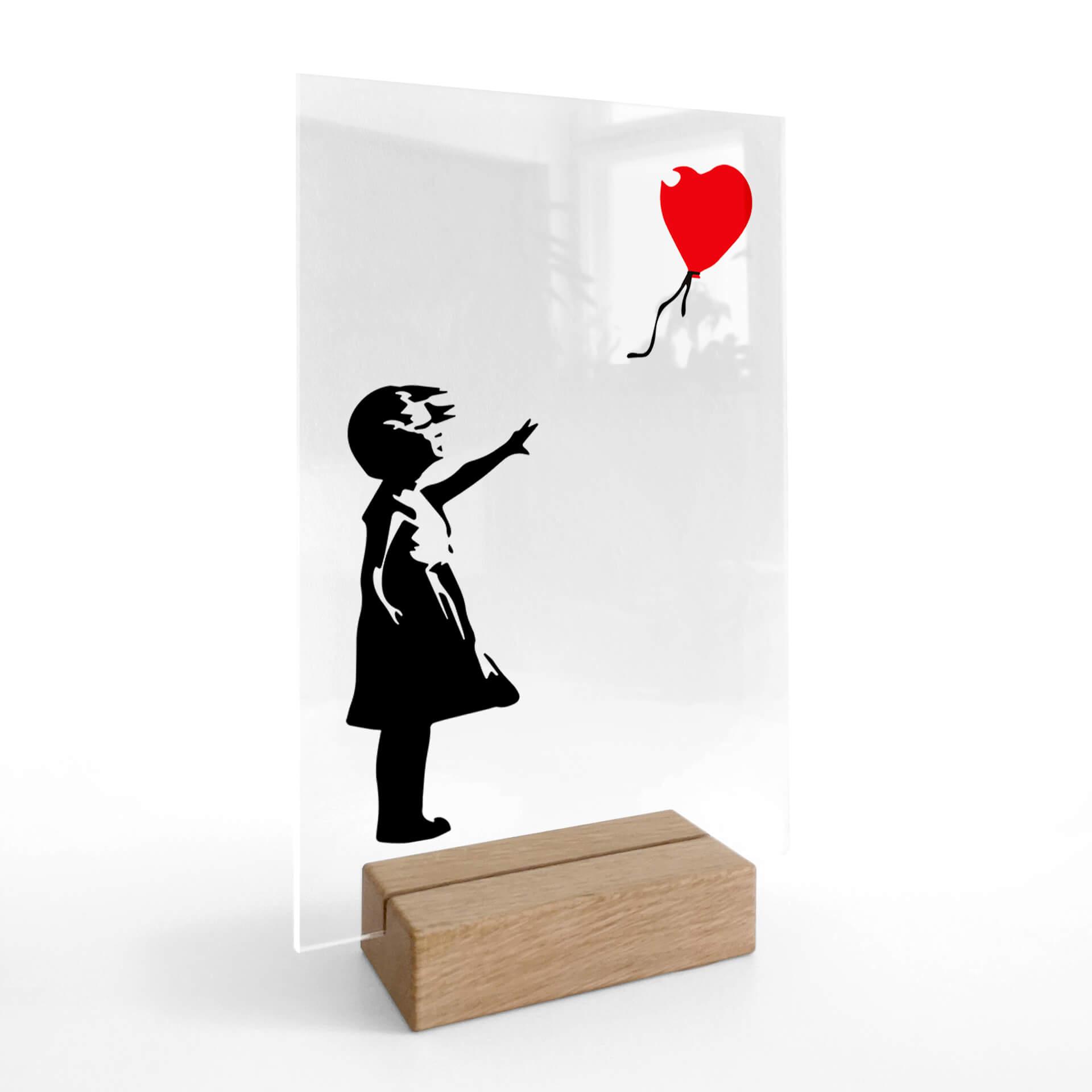 Akrylglas borddekoration Banksy - Girl with the red balloon