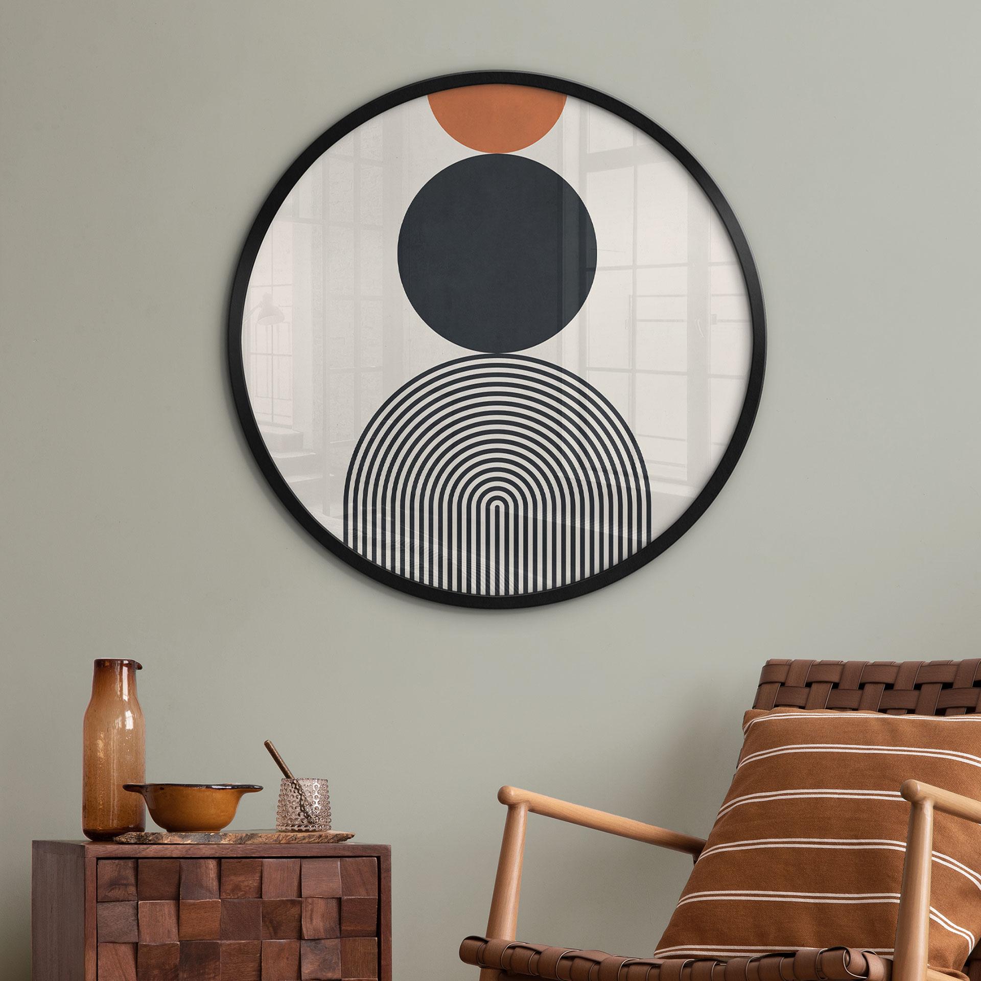 Plakat Abstrakte linjer og cirkler i harmoni - Costa - Rund