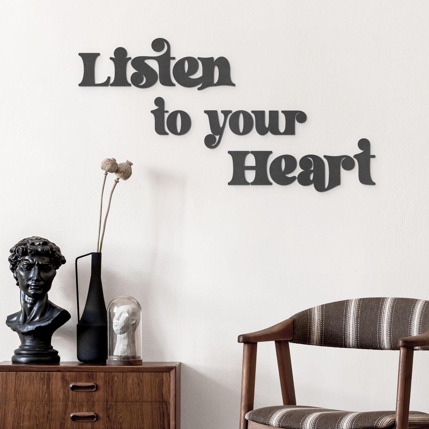 MDF-träbokstäver Listen to your Heart