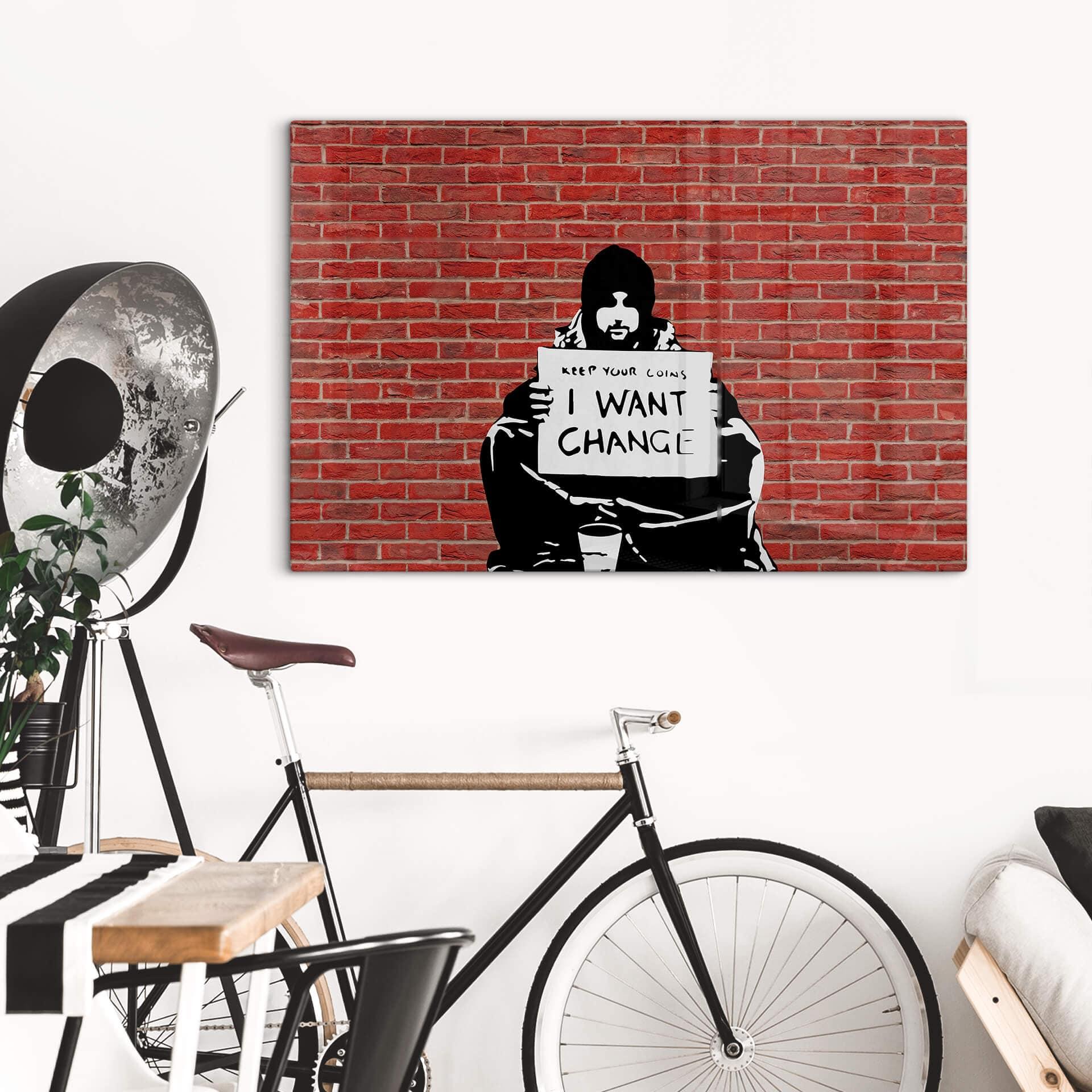 Glasbillede - Banksy - Keep Coins