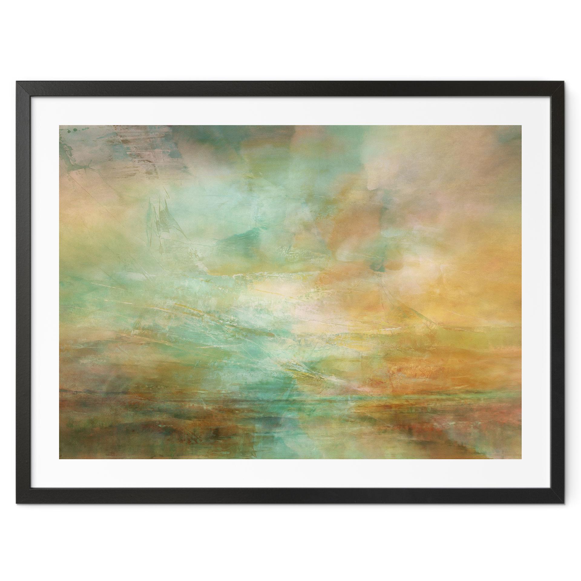 Poster Turkos-gyllene ljus vid havet - Schmucker