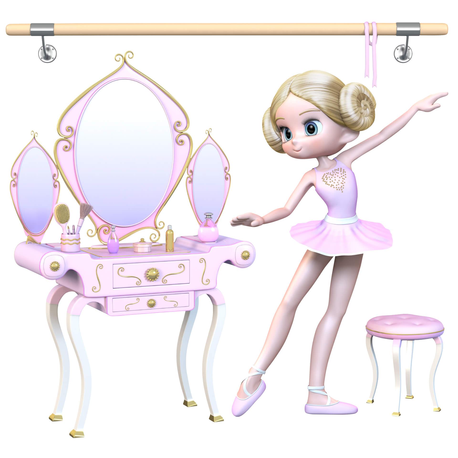 Wandtattoo  Agullo - Ballerina + Schminktisch