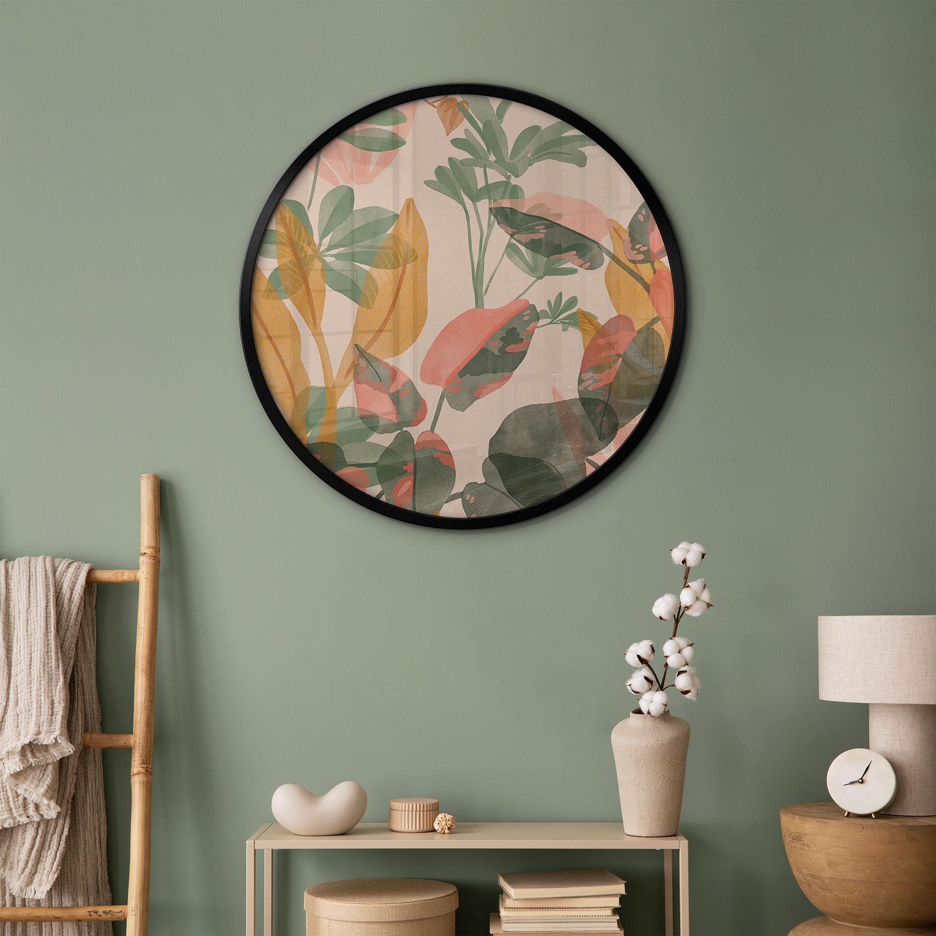 Plakat have med tropiske planter - Goed Blauw - Round