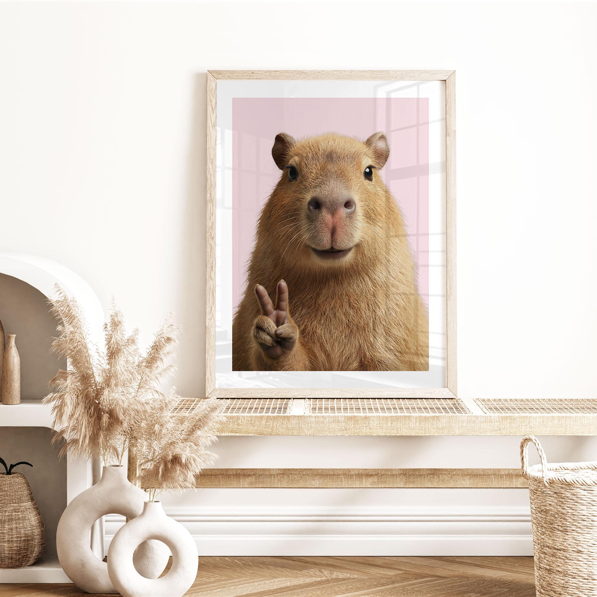Dyreplakat Peace Capybara
