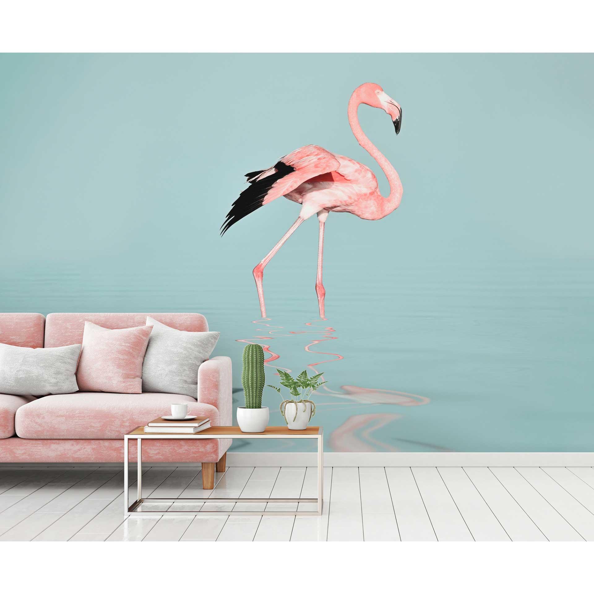 Livingwalls Fotobehang ARTist Flamingo Water