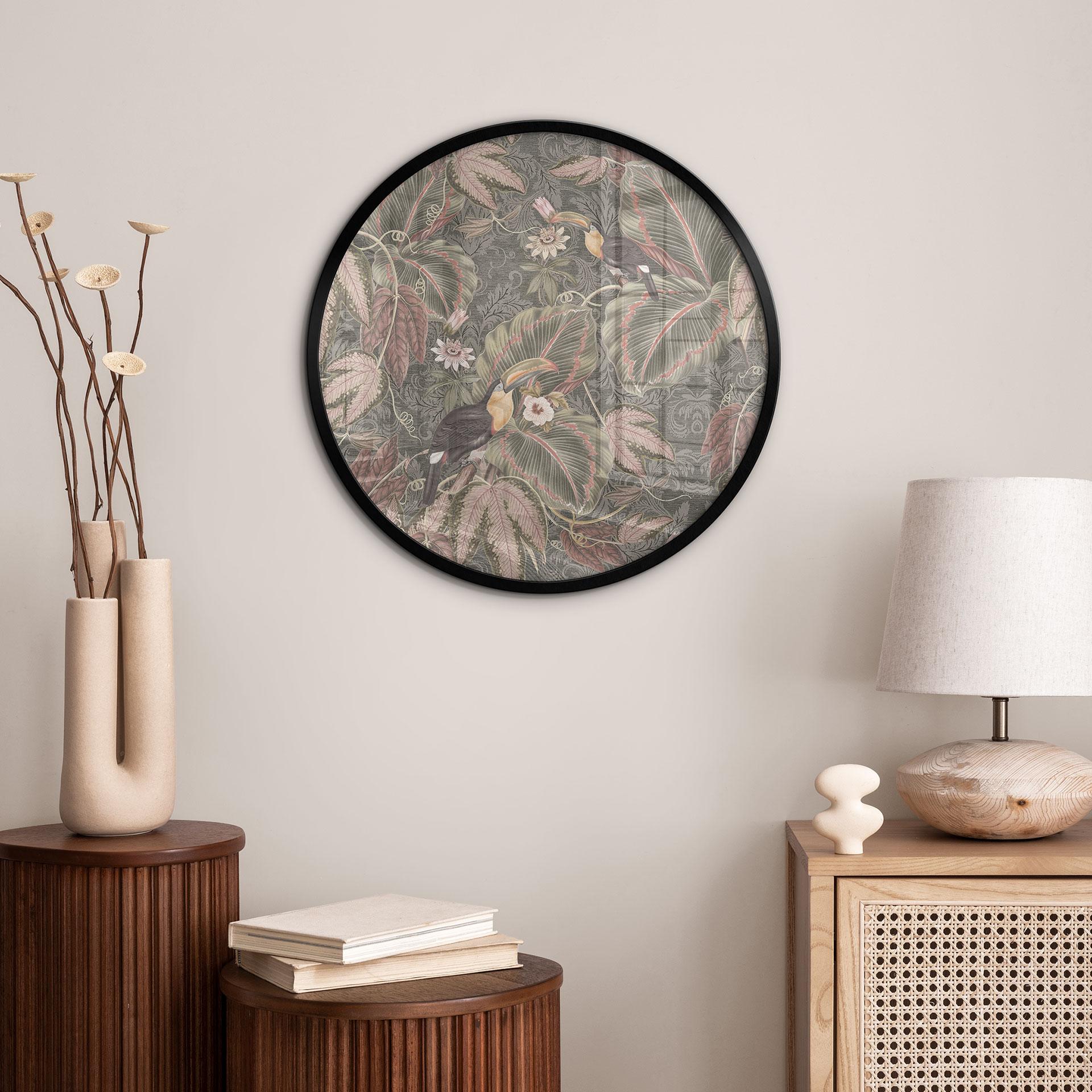 Tukan i tropisk skov plakat - Bloomery Decor - Round