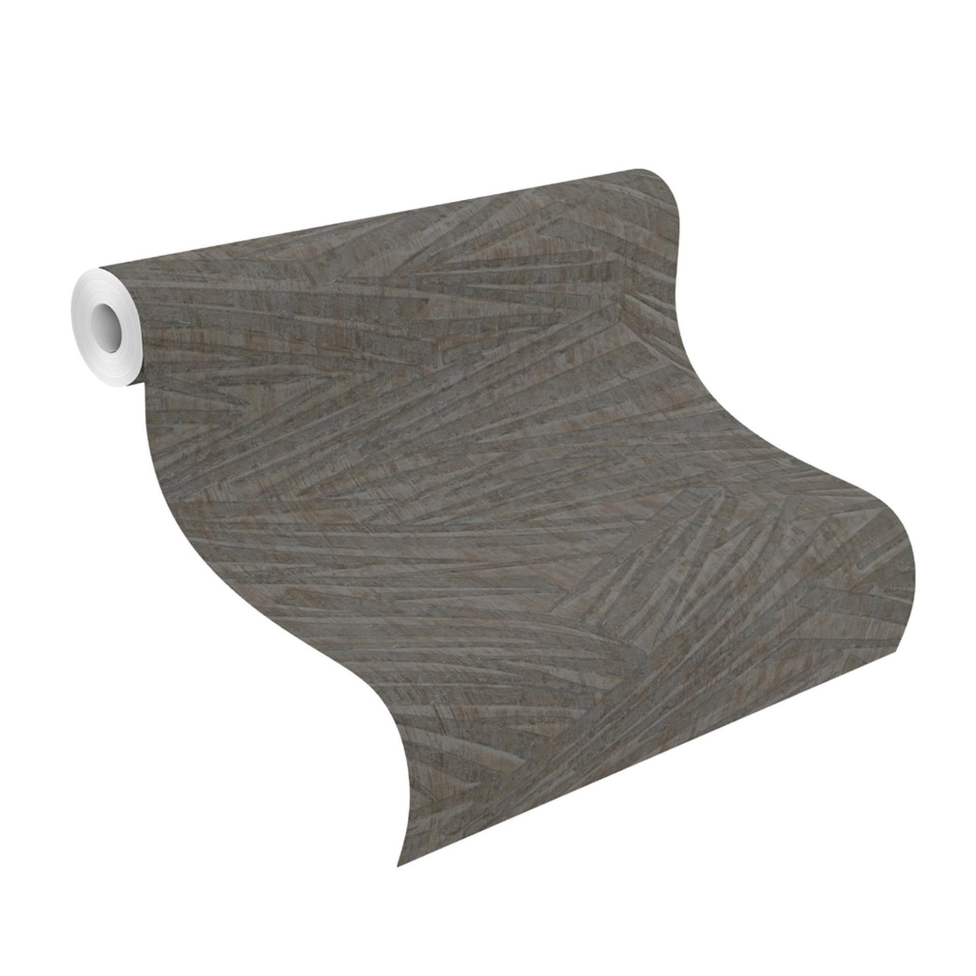 stribet tapet, non-woven tapet Sky Lounge metallic grå 10.00x1.06 m