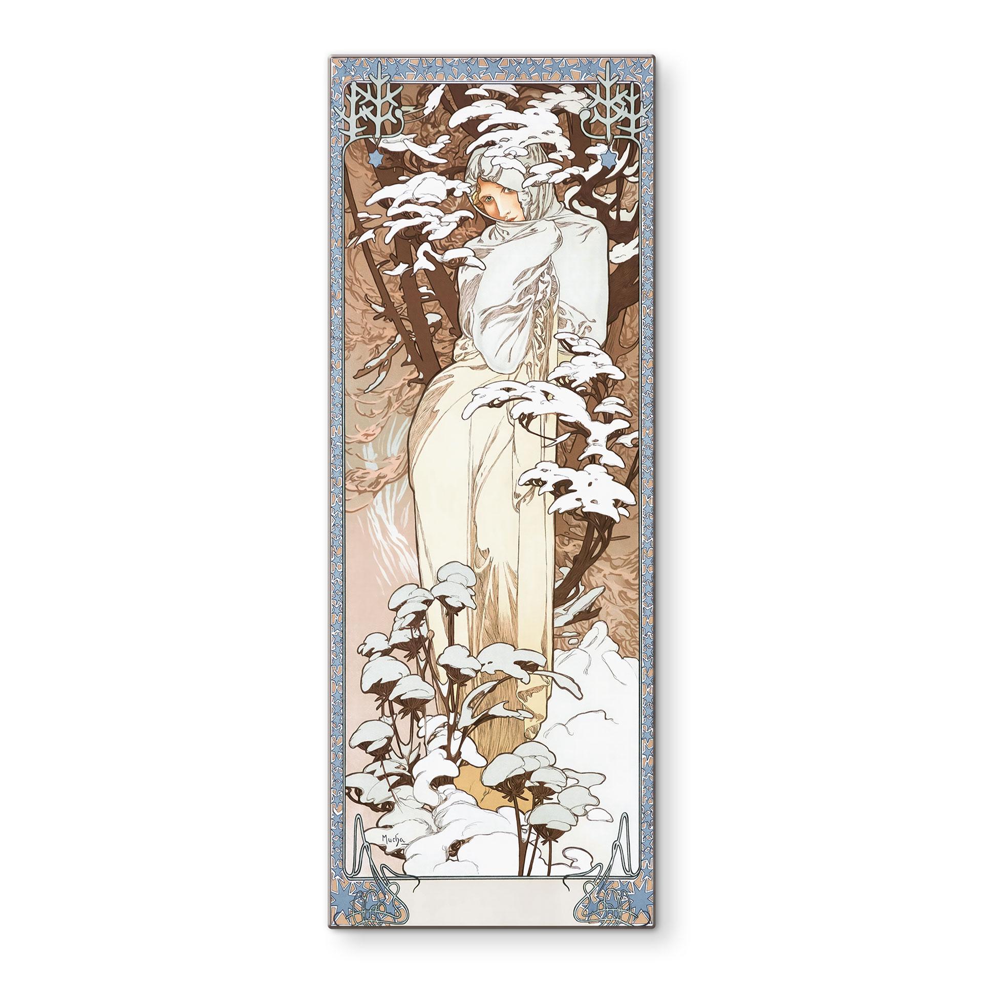 Glasbillede - Mucha - årstiderne: vinter 1900