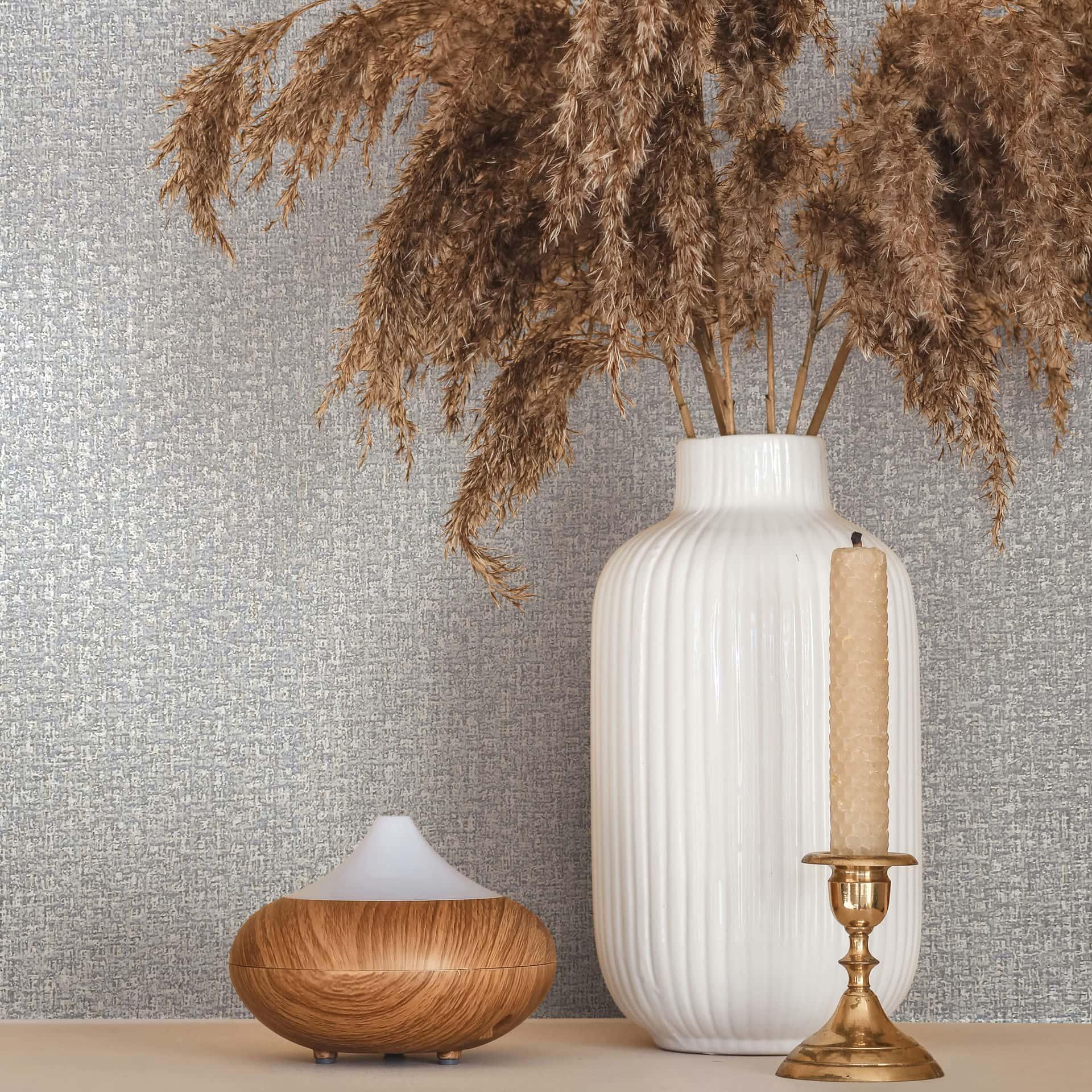 Vliesbehang textiel look effen modern in blauw