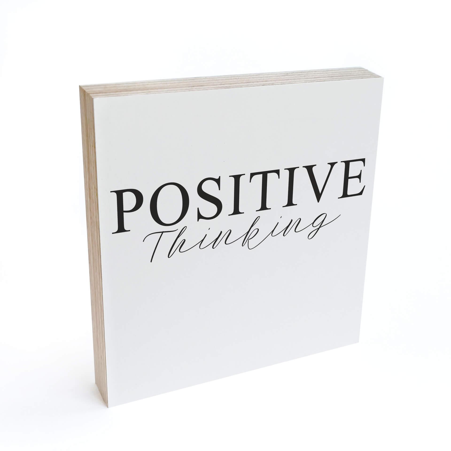 Billede af træ til at sætte op - Positiv tænkning - 15x15 cm