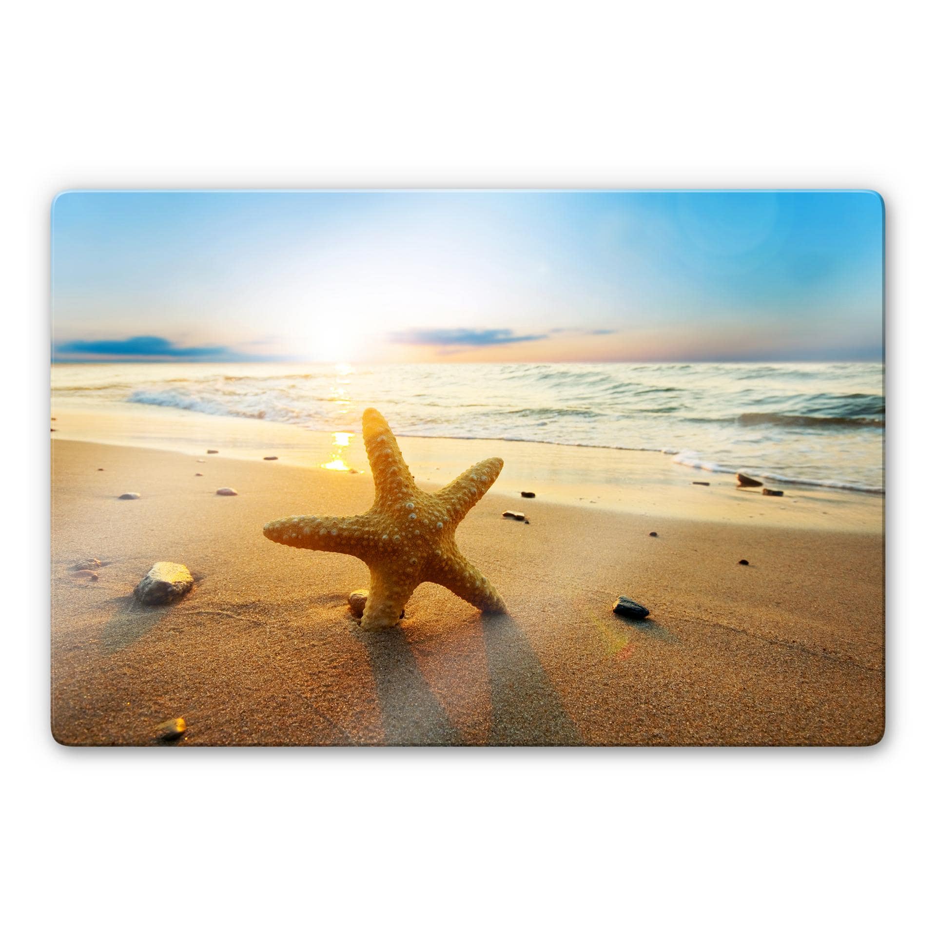 Tableau en verre - Étoile de Mer dans le sable