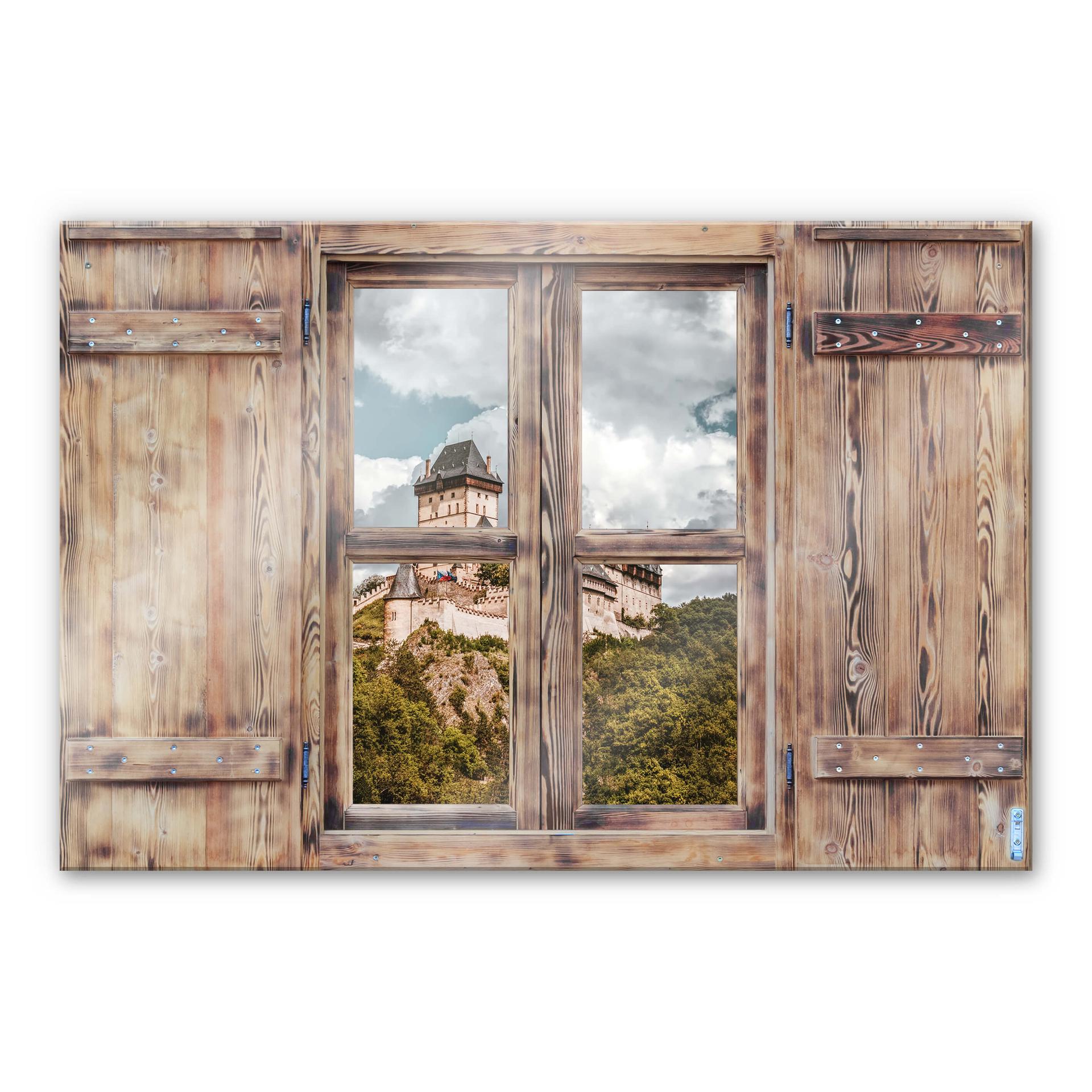 Trompe L'oeil op glas - Kasteel Karlstein