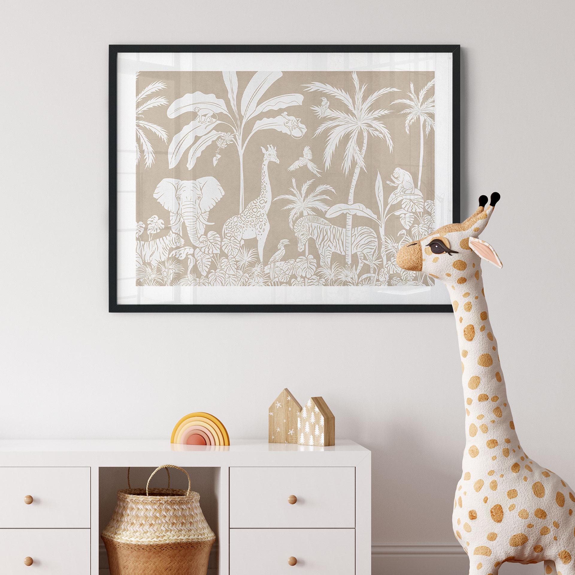 Póster Sueños de selva - La fauna africana en marrón - Kikki Belle