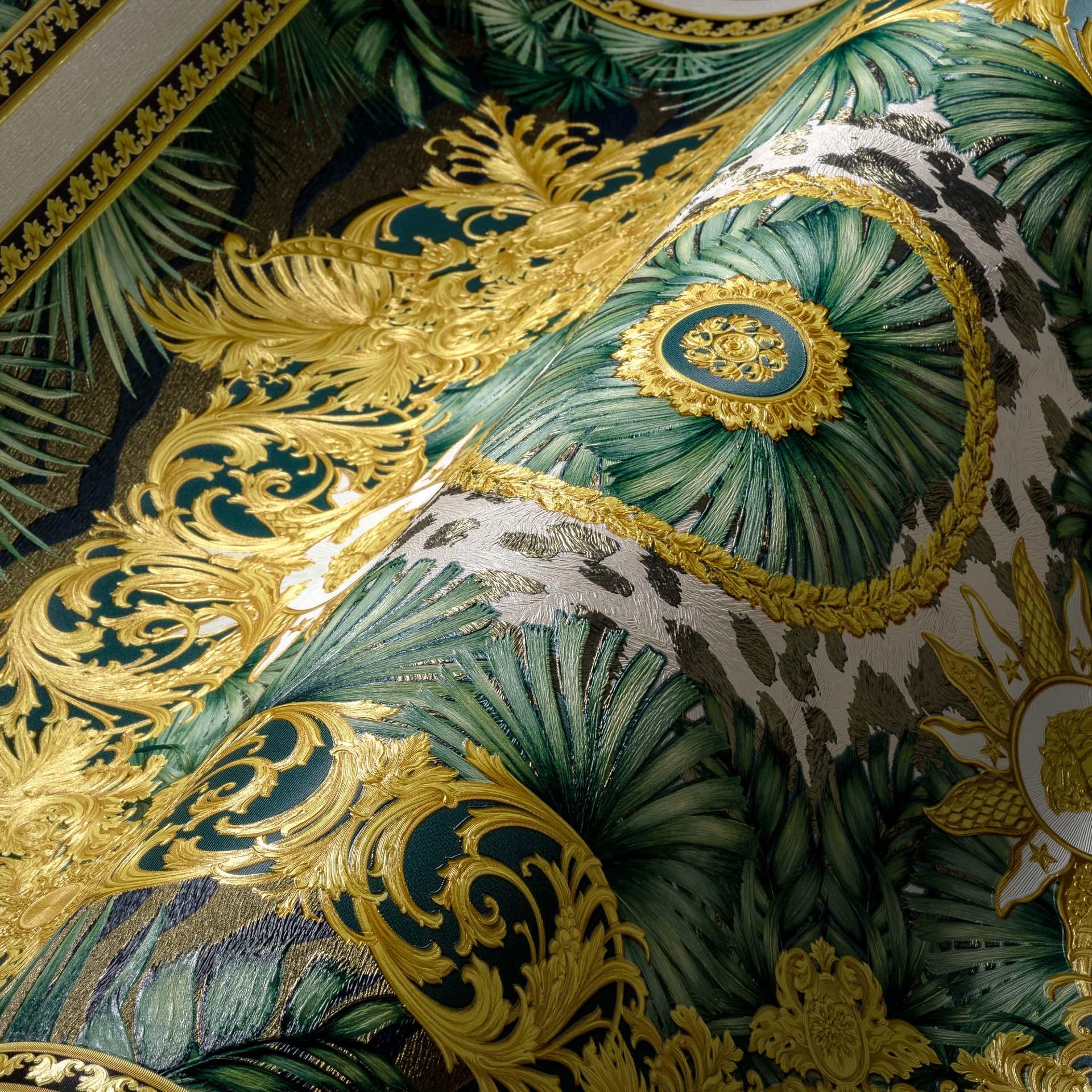 Versace Home Luxe Behang Palmbladeren Groen Goud