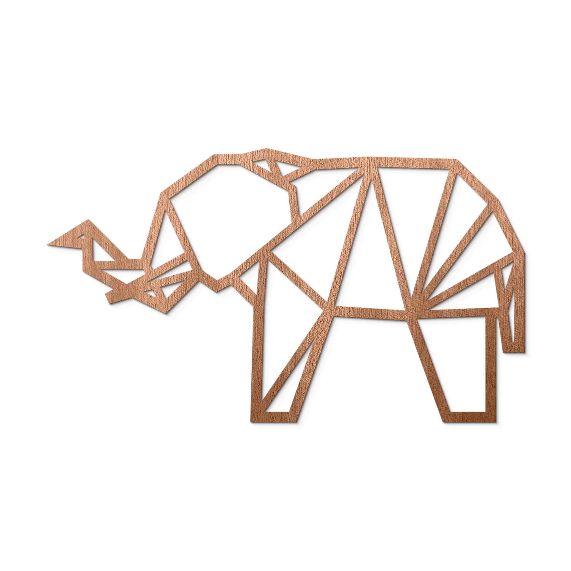 Decoro in legno origami Elefante