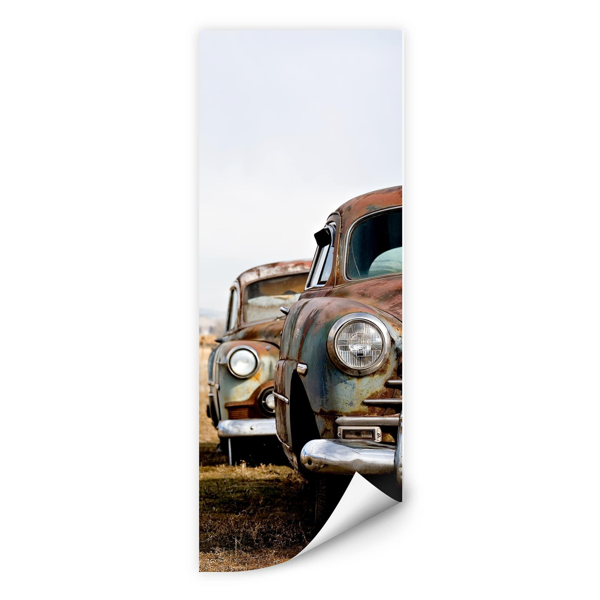 Wallprint Old Rusted Cars - Panorama