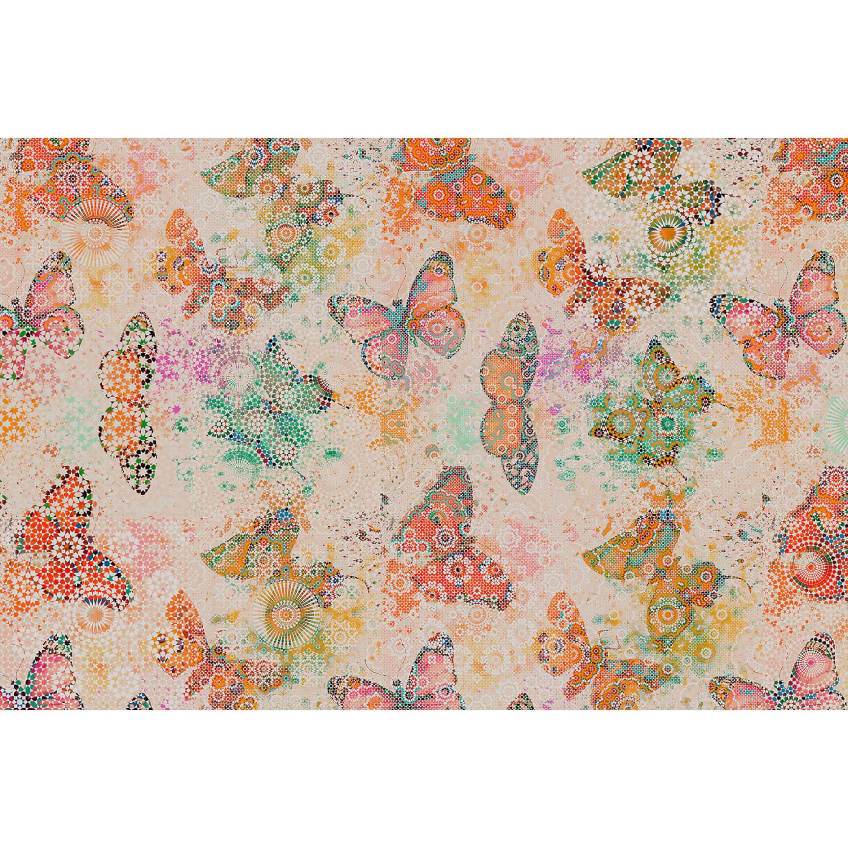 Livingwalls Fotobehang Walls by Patel mosaic butterflies 2