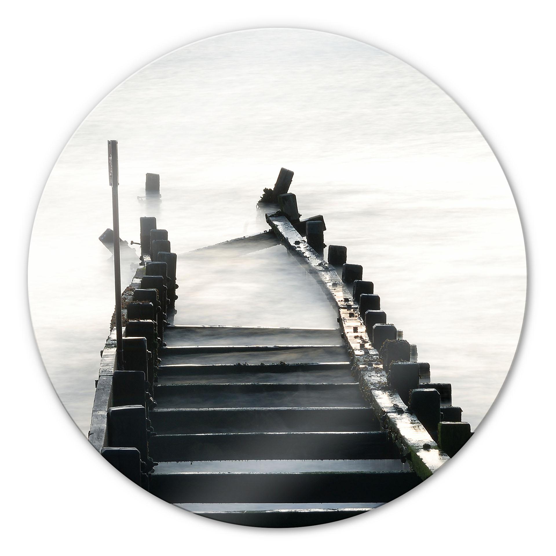 Tableau en verre - Way to nowhere - rond