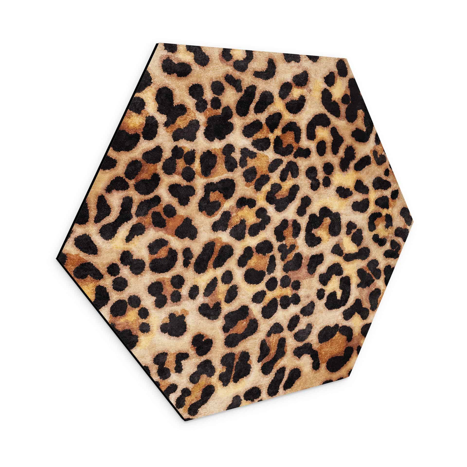 Sekskantet Billede Vild leopard - Dyreprint - Tunaboylu - Aluminium Dibond