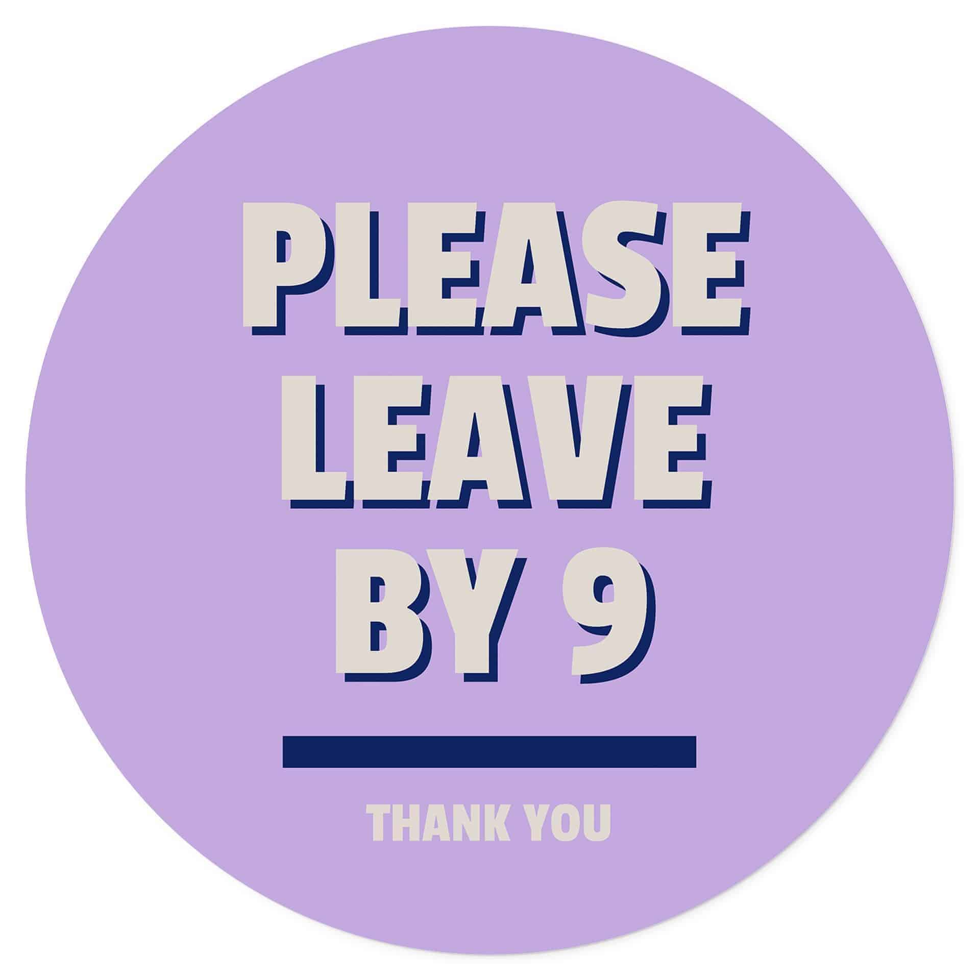 Muursticker Please leave by 9 - Fritsch