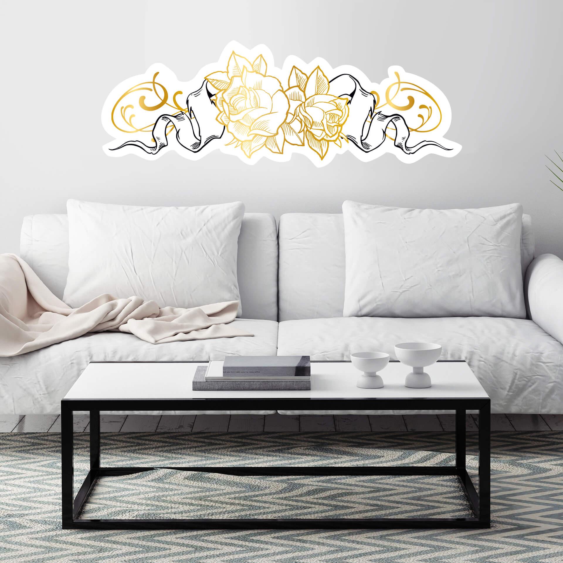 Sticker mural - LA Ink - Golden Roses