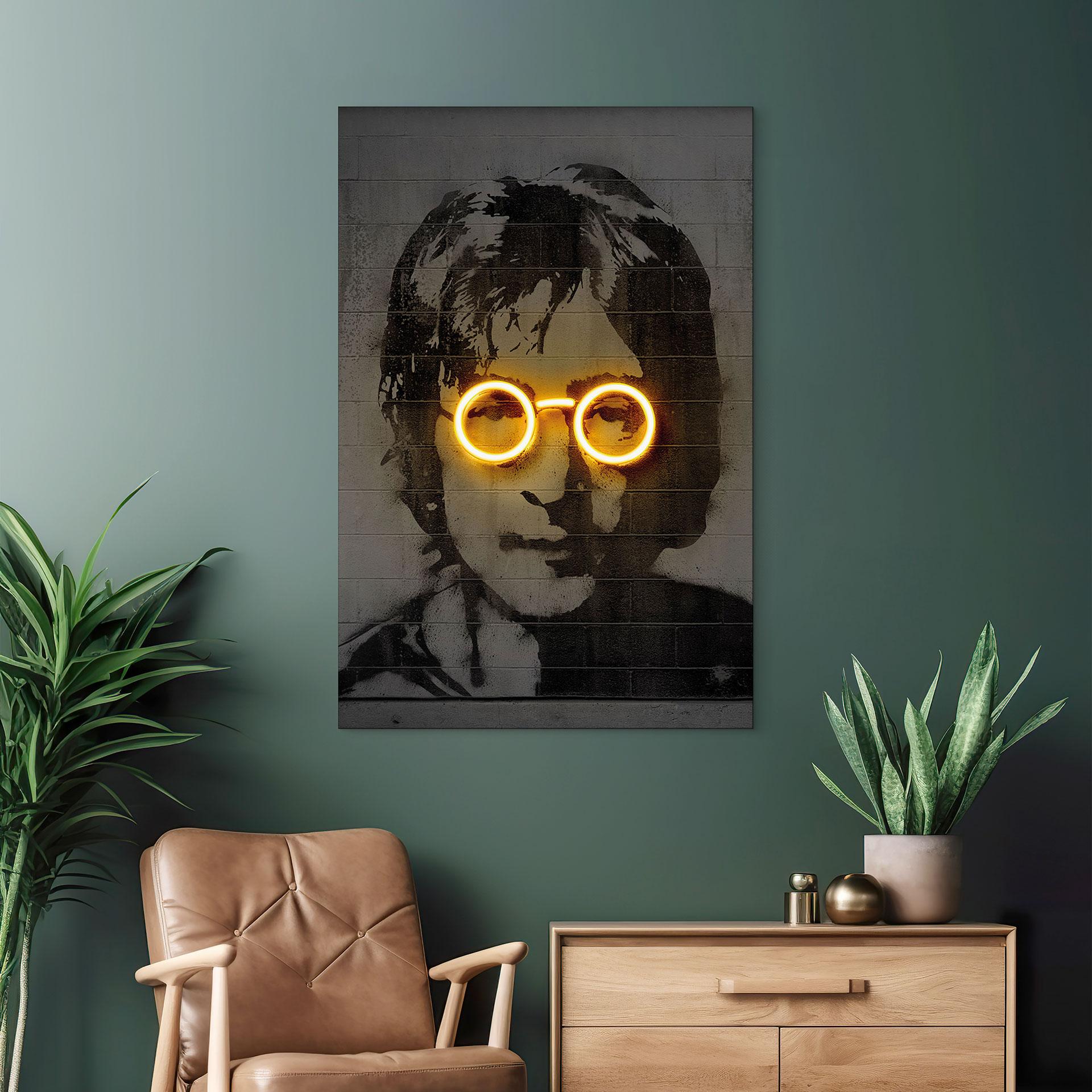 Billede John Lennon - Mielu – print på aluminium (Alu-Dibond)