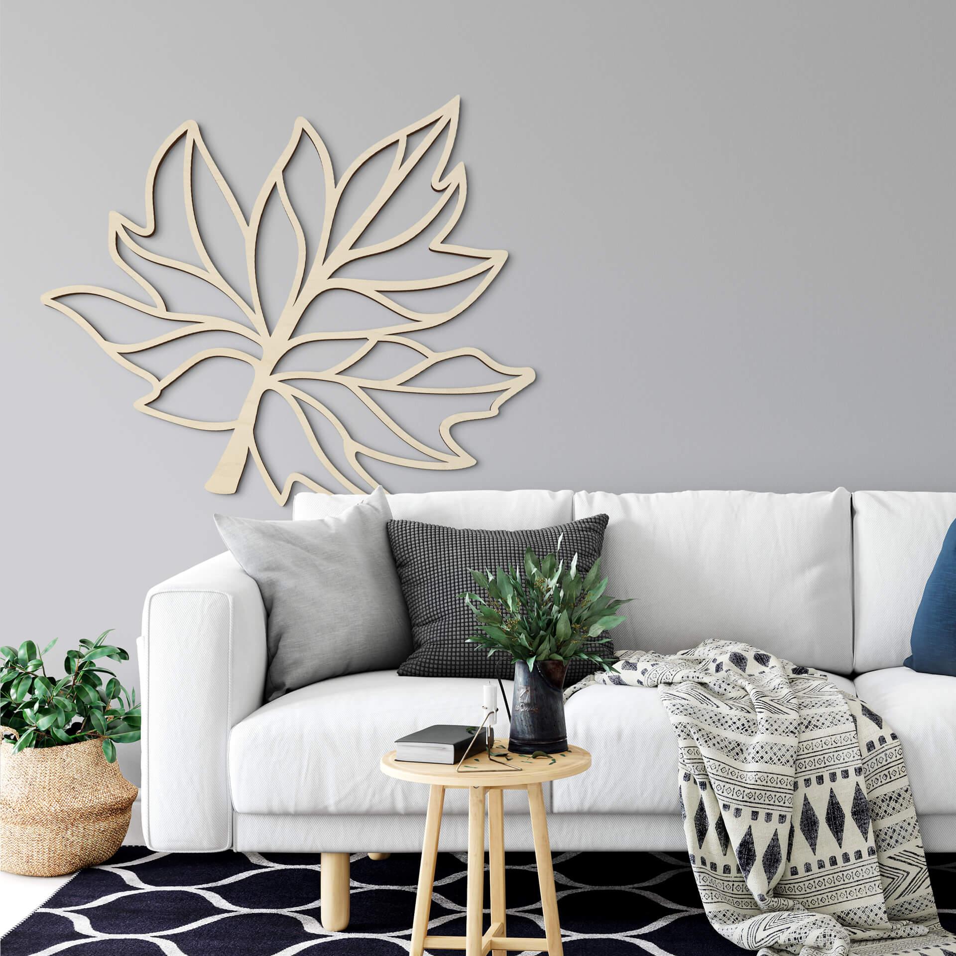 Decoración en madera álamo - hoja - arce curvado