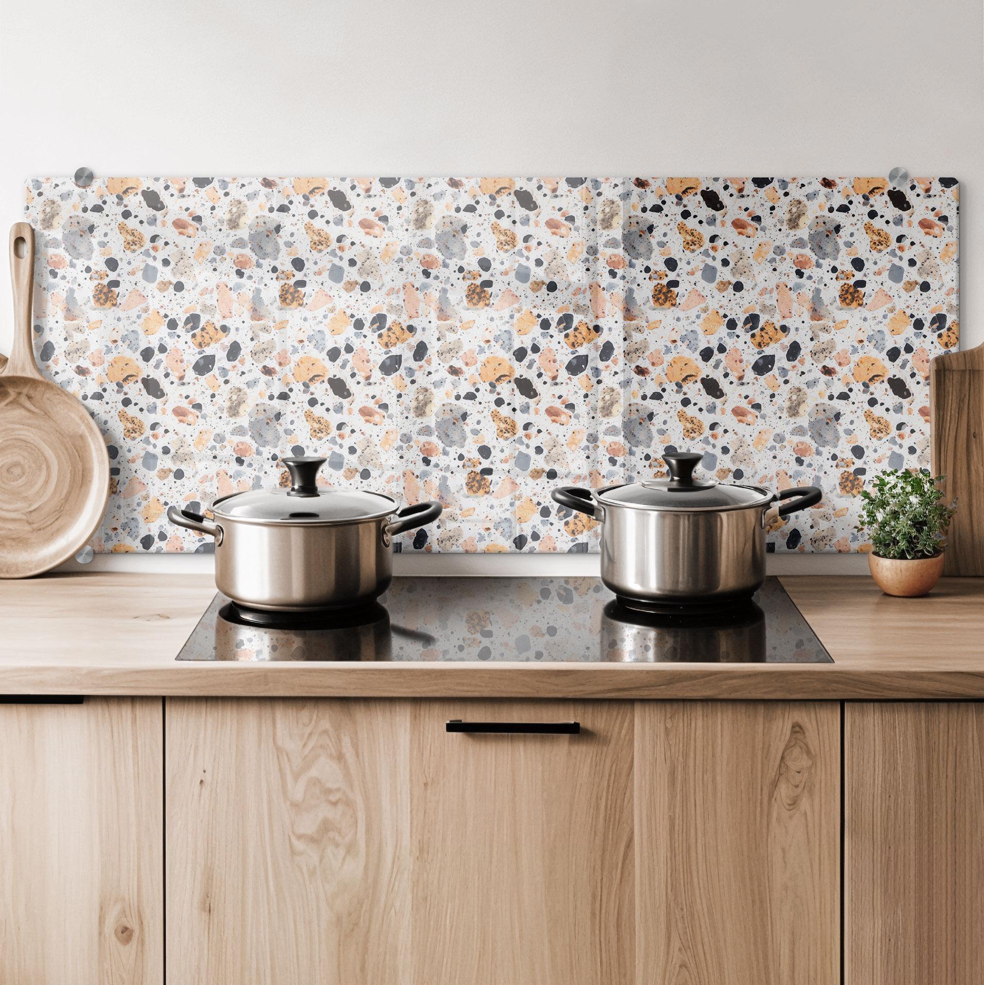 Spritzschutz Bunte Terrazzo Steine - Treechild - Panorama
