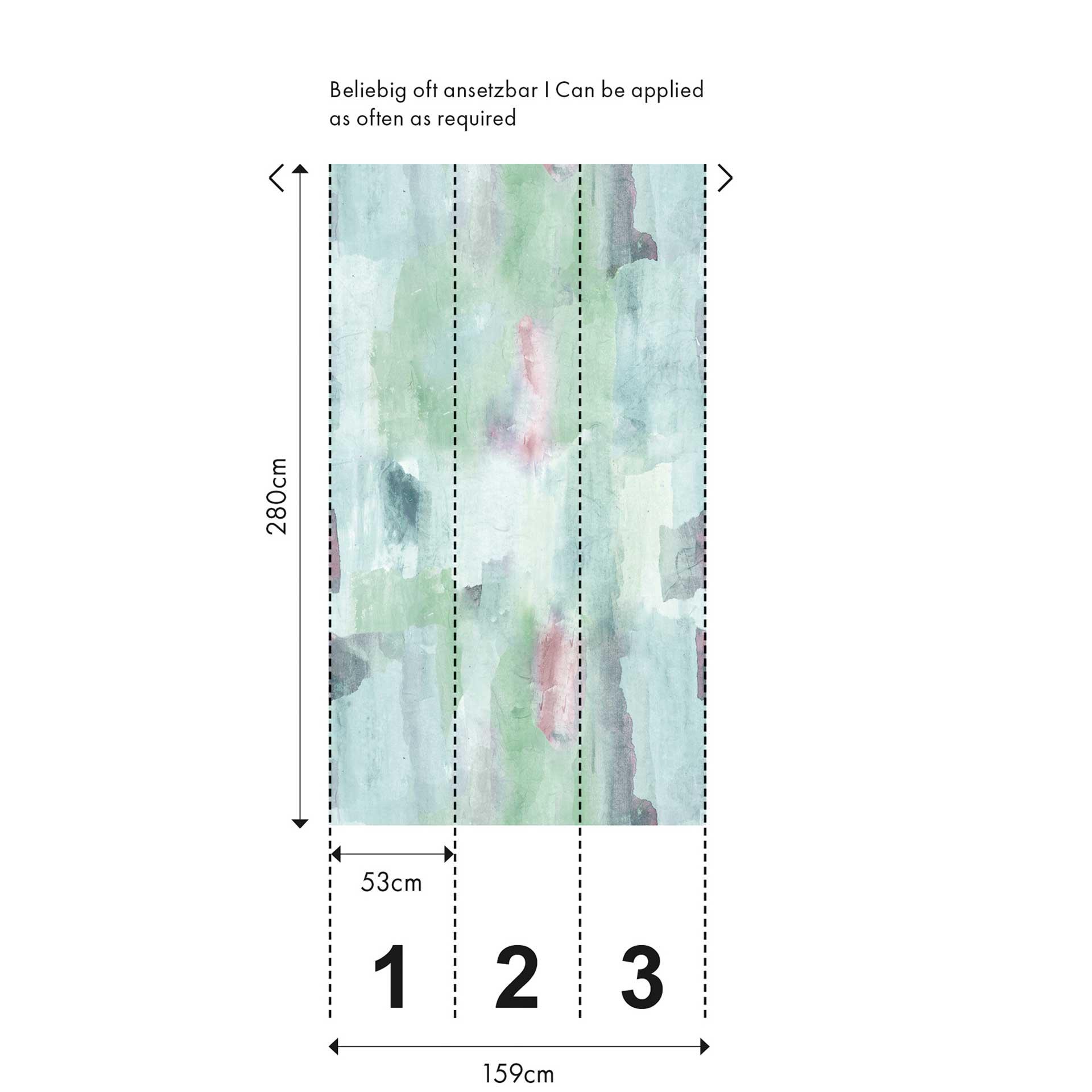 Fotobehang groen roze - artistiek design behang - Vliesbehang modern