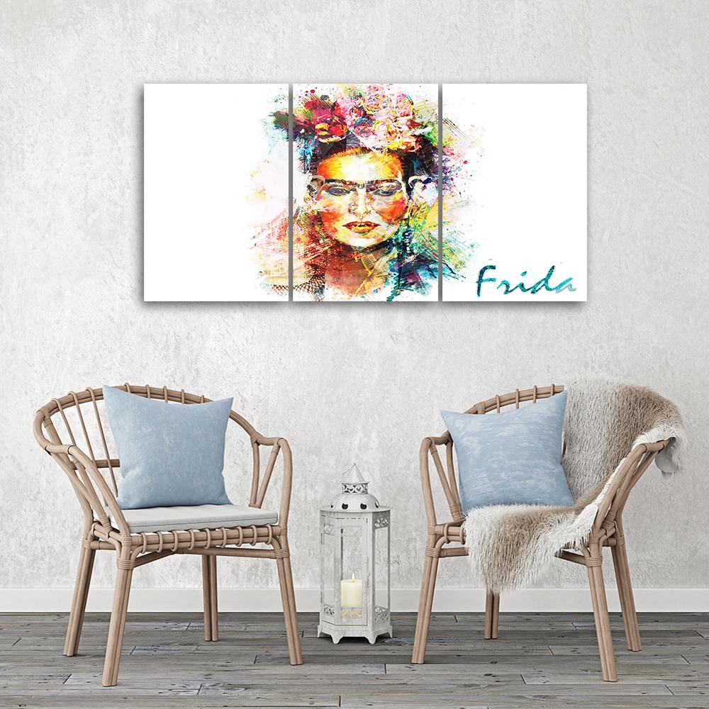 3-delt lærredstryk, Frida Kahlo