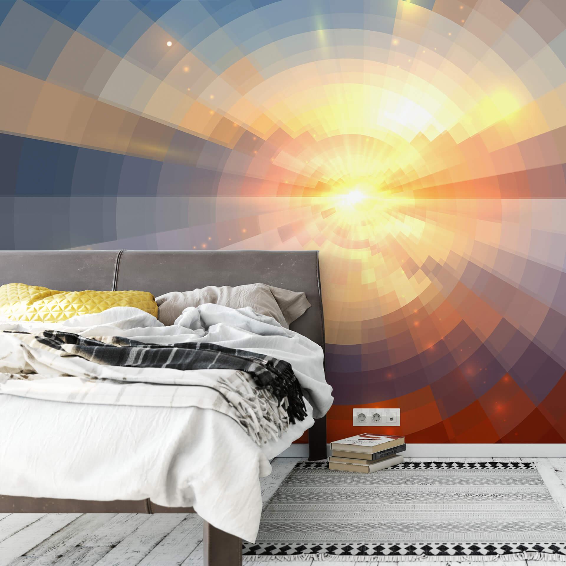 Fototapet - Solnedgang i mosaik