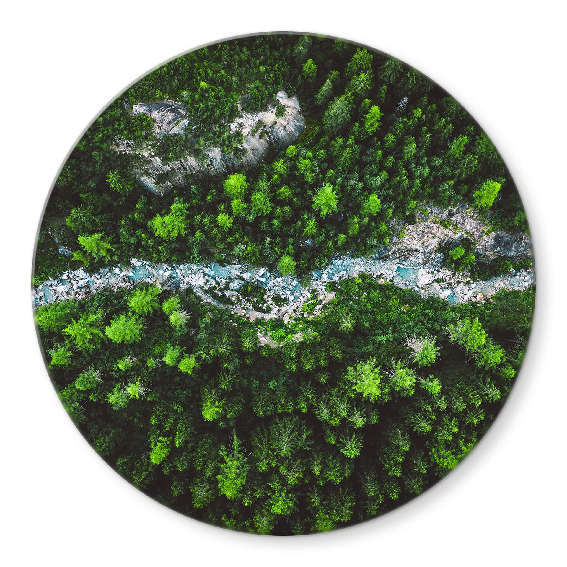 Tableau sur verre rond Murko - Mère Nature