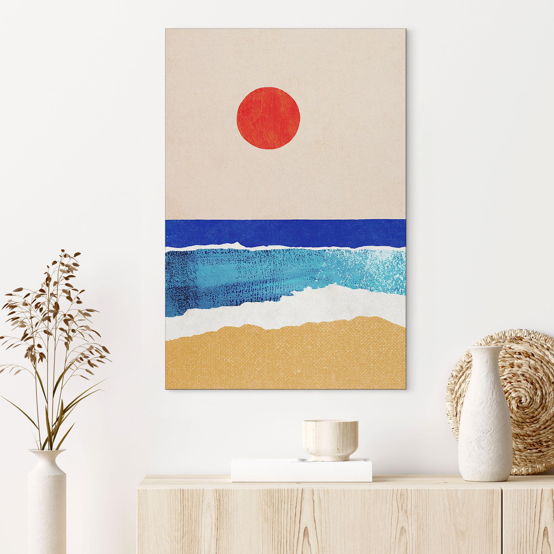 Fototapet Rolig strand ved solnedgang - Rivers – print på aluminium (Alu-Dibond)