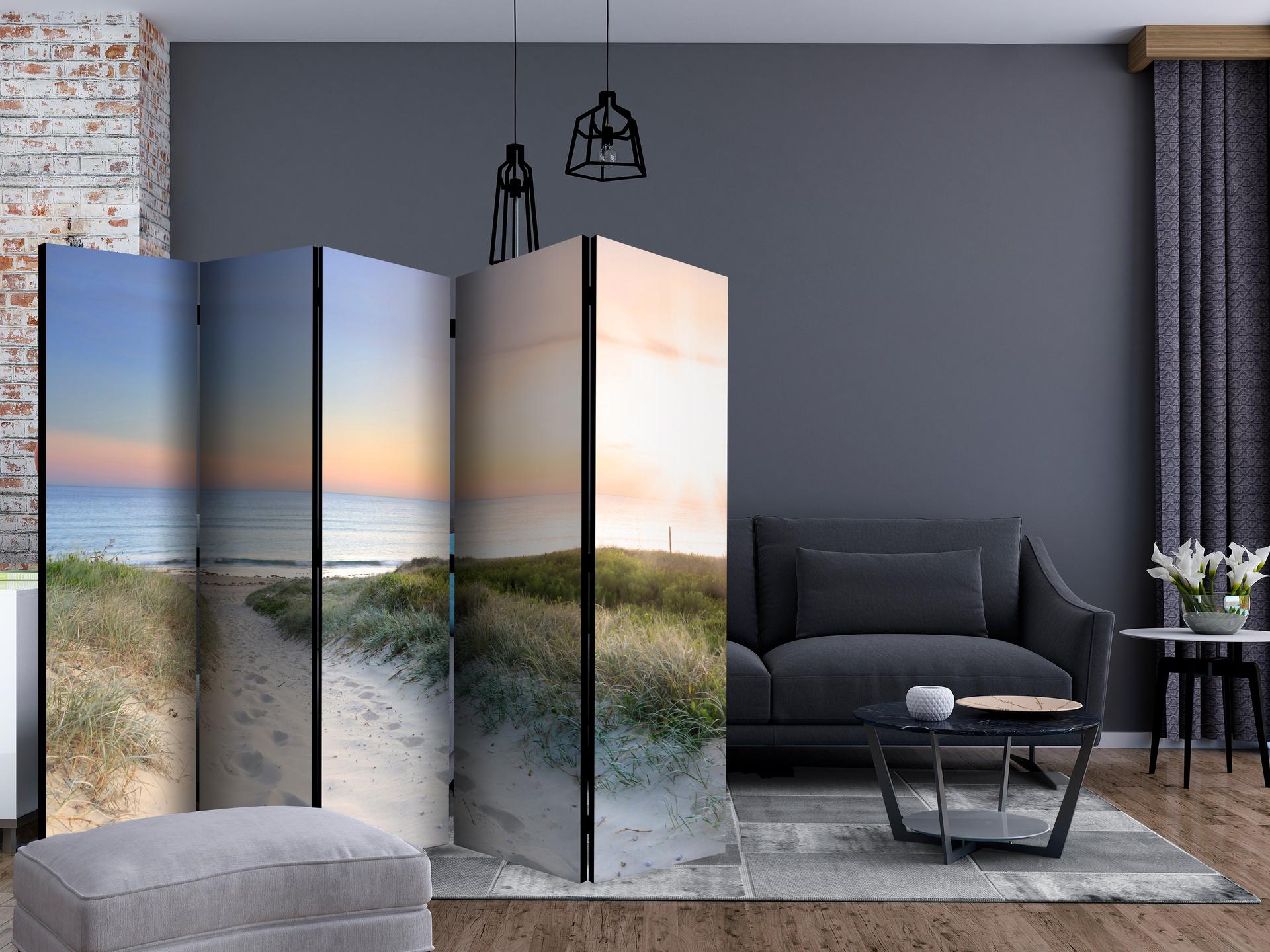 Divisorio - Passeggiata mattutina sulla spiaggia , 5 pezzi - 225x172 cm