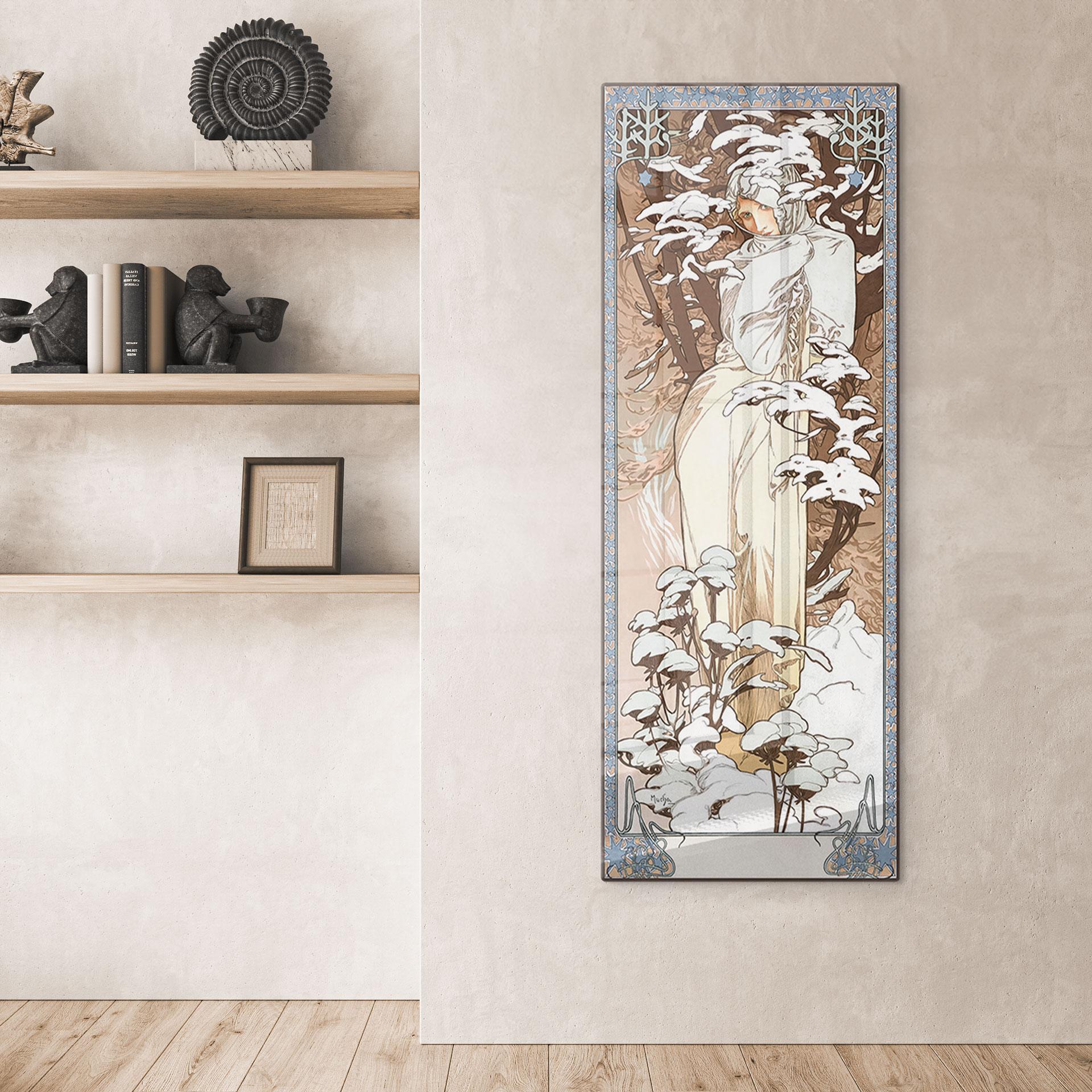 Glasbillede - Mucha - årstiderne: vinter 1900
