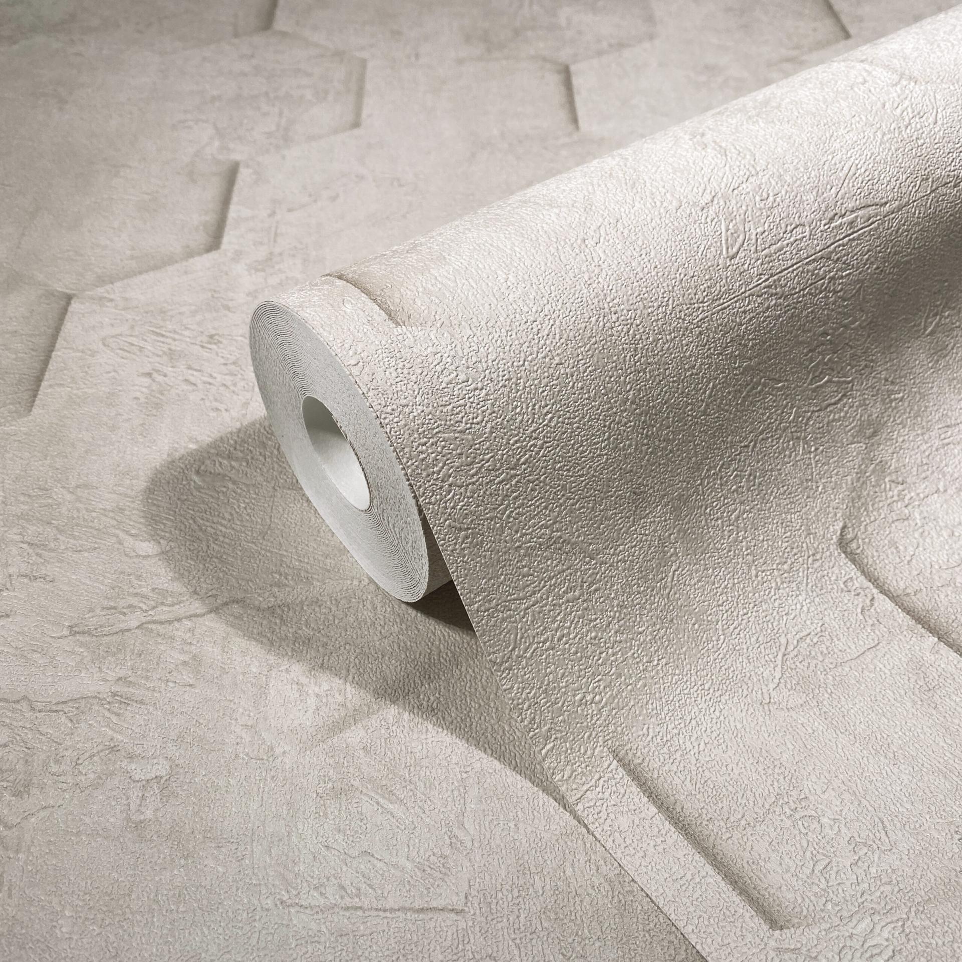 Non-woven tapet med 3D honeycomb mønster beige tekstureret