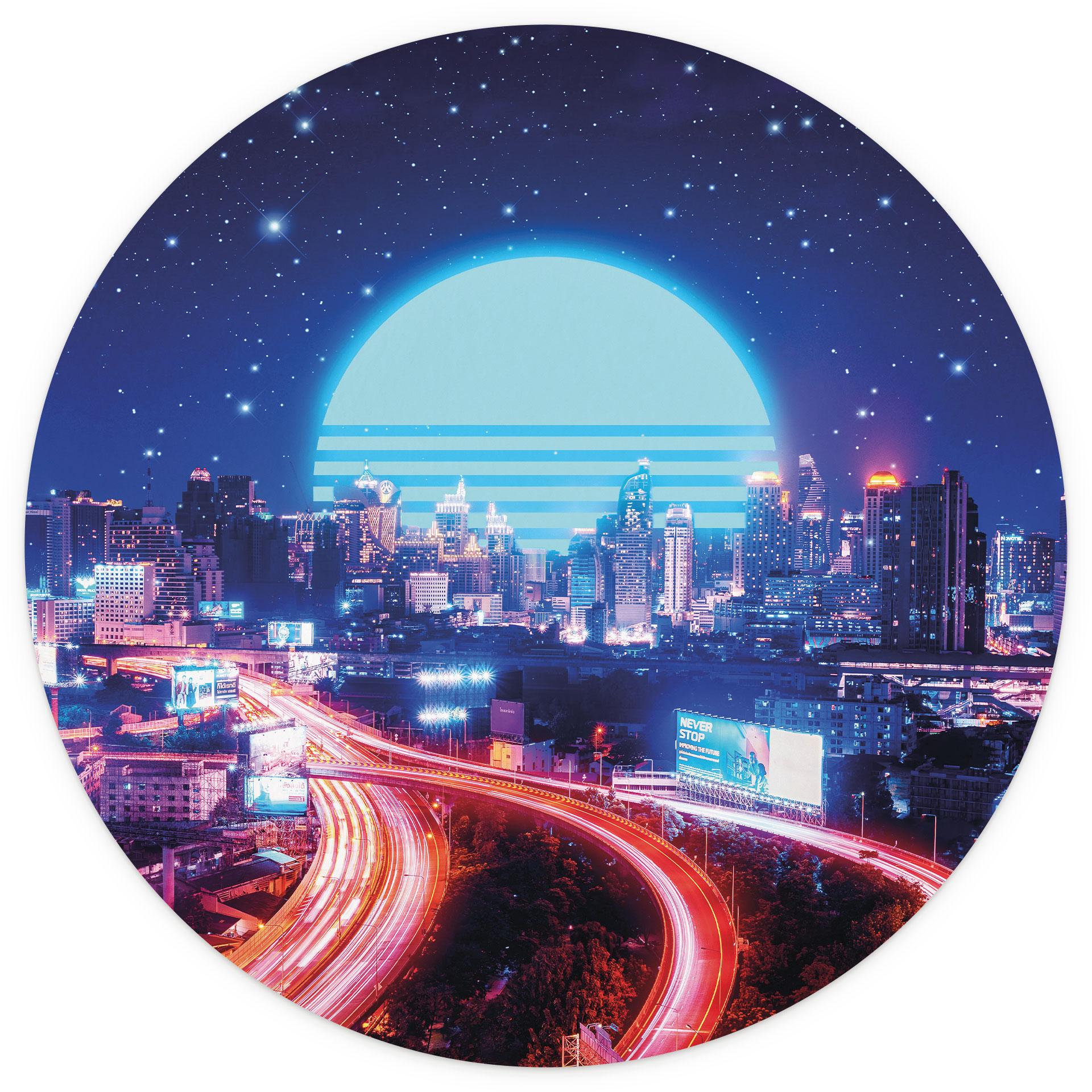 Behangcirkel Cyberstad Bangkok - Takkar - vliesbehang/zelfklevend vliesbehang